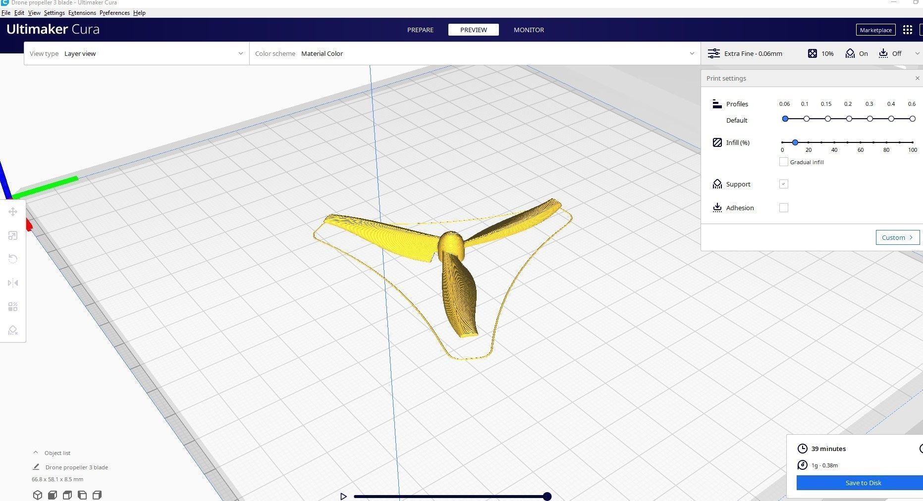 Drone propeller 3 blade 3D model 3D printable | CGTrader