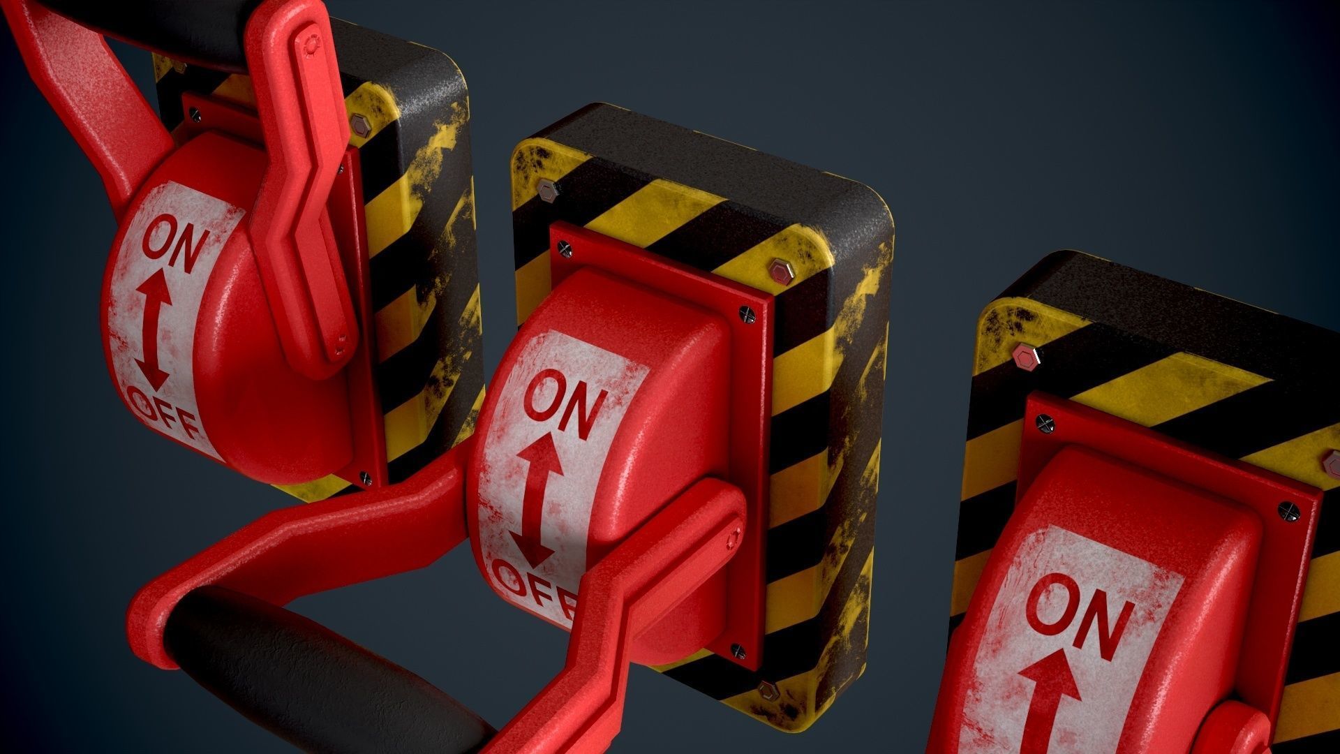 3D model Sci Fi Red Lever power switch VR / AR / lowpoly CGTrader