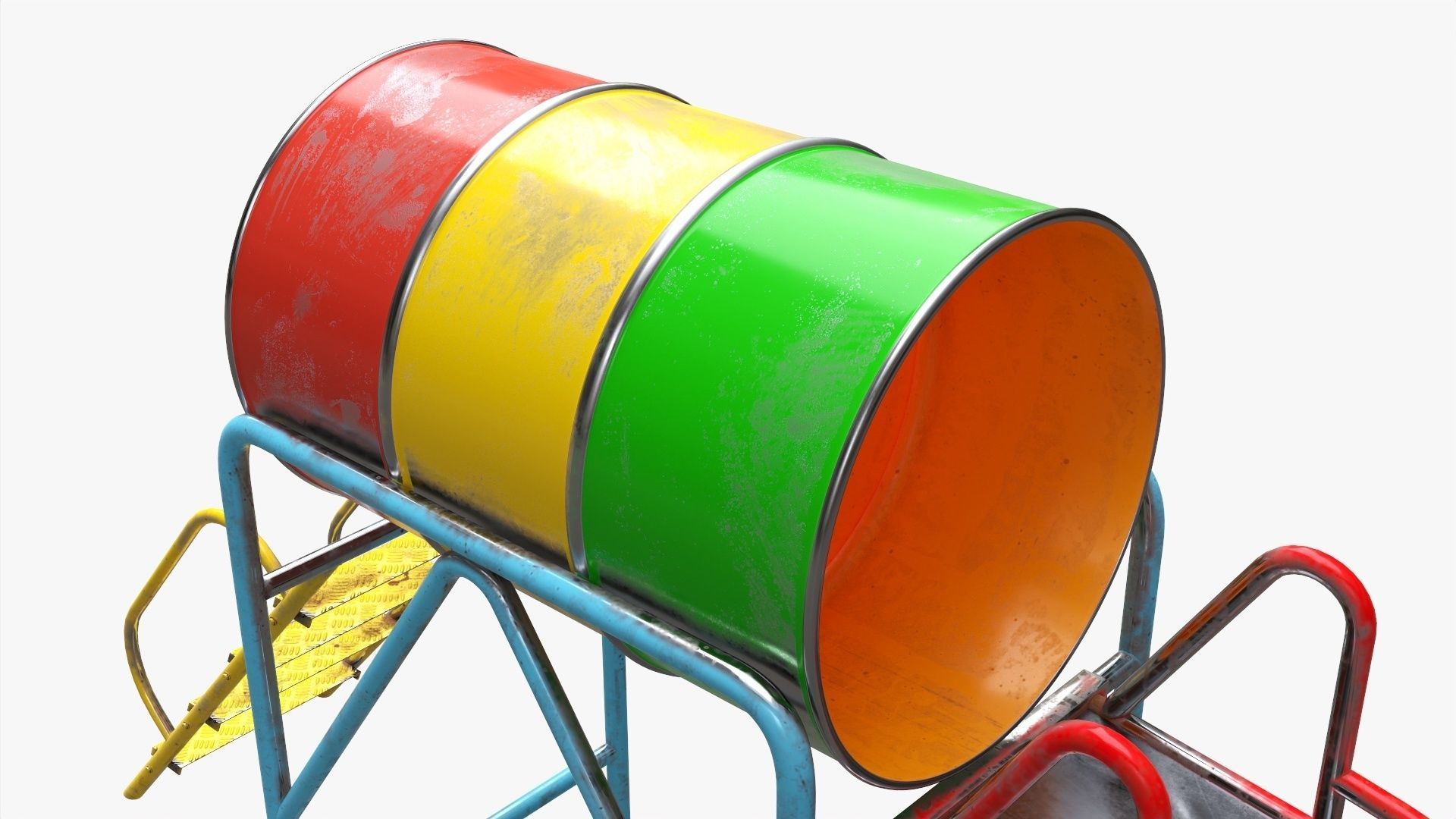 Playground barrel slide 02 3D model CGTrader