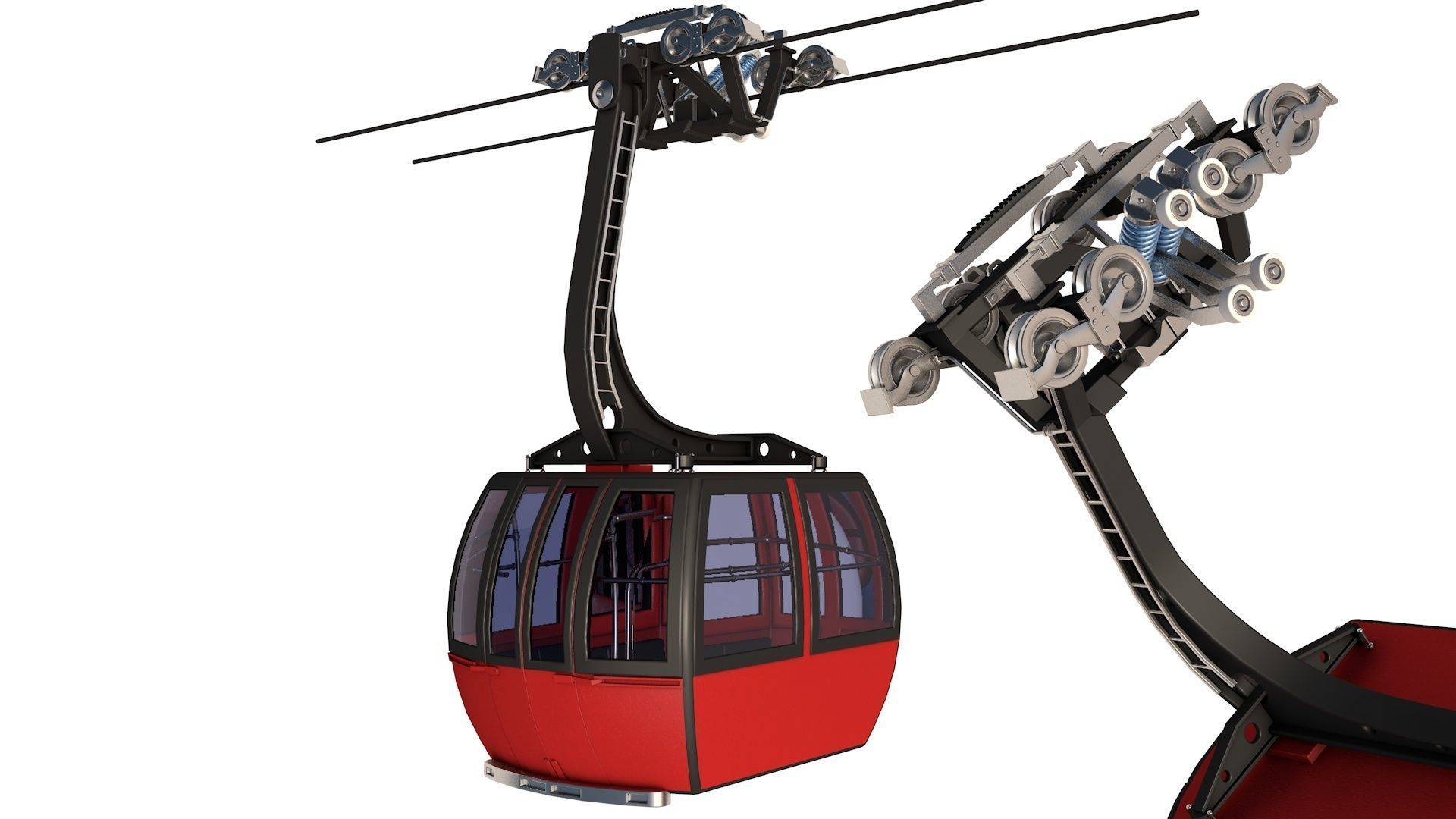 Ski Gondola Lift Towers collection 3D model CGTrader