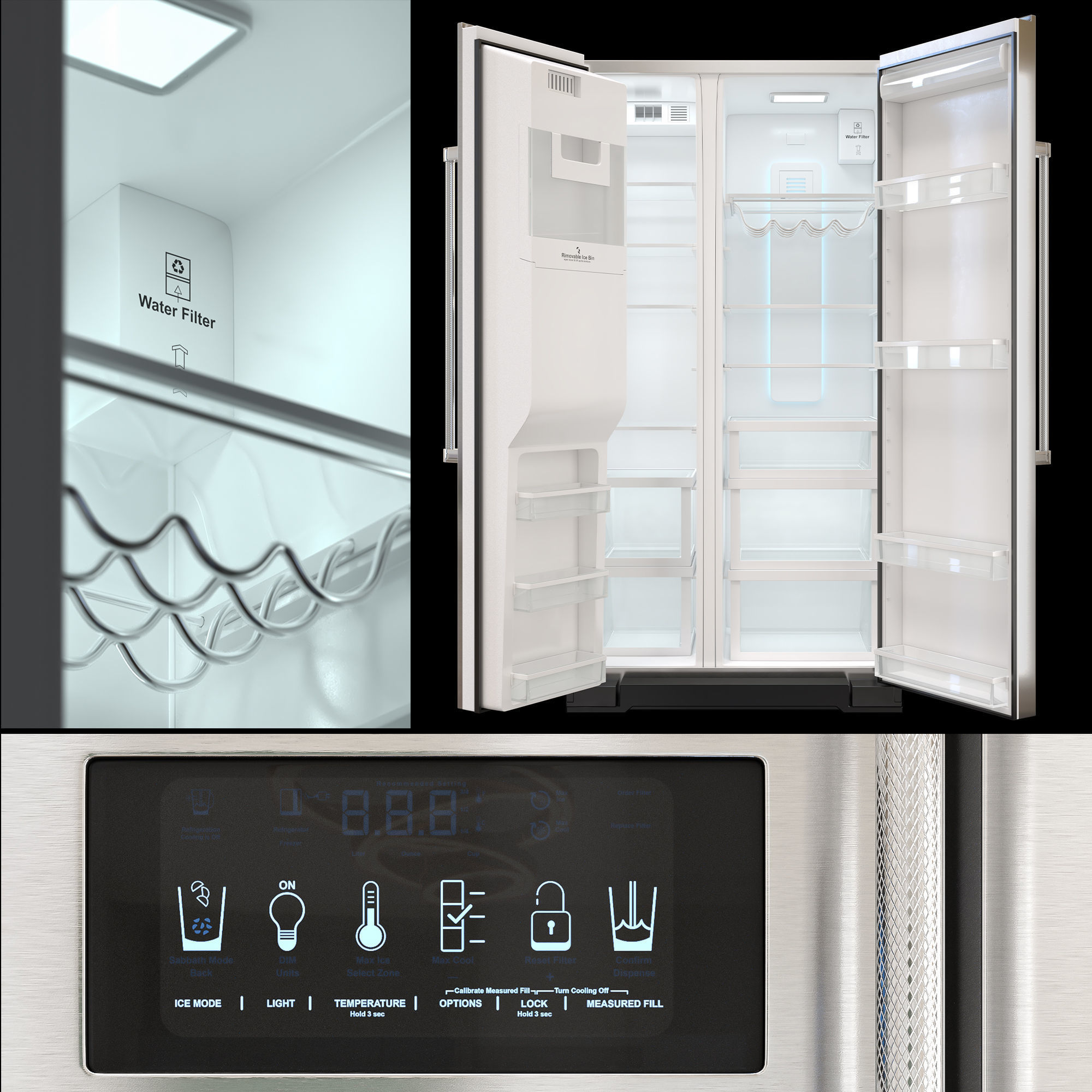 kitchenaid refrigerators 3D model CGTrader