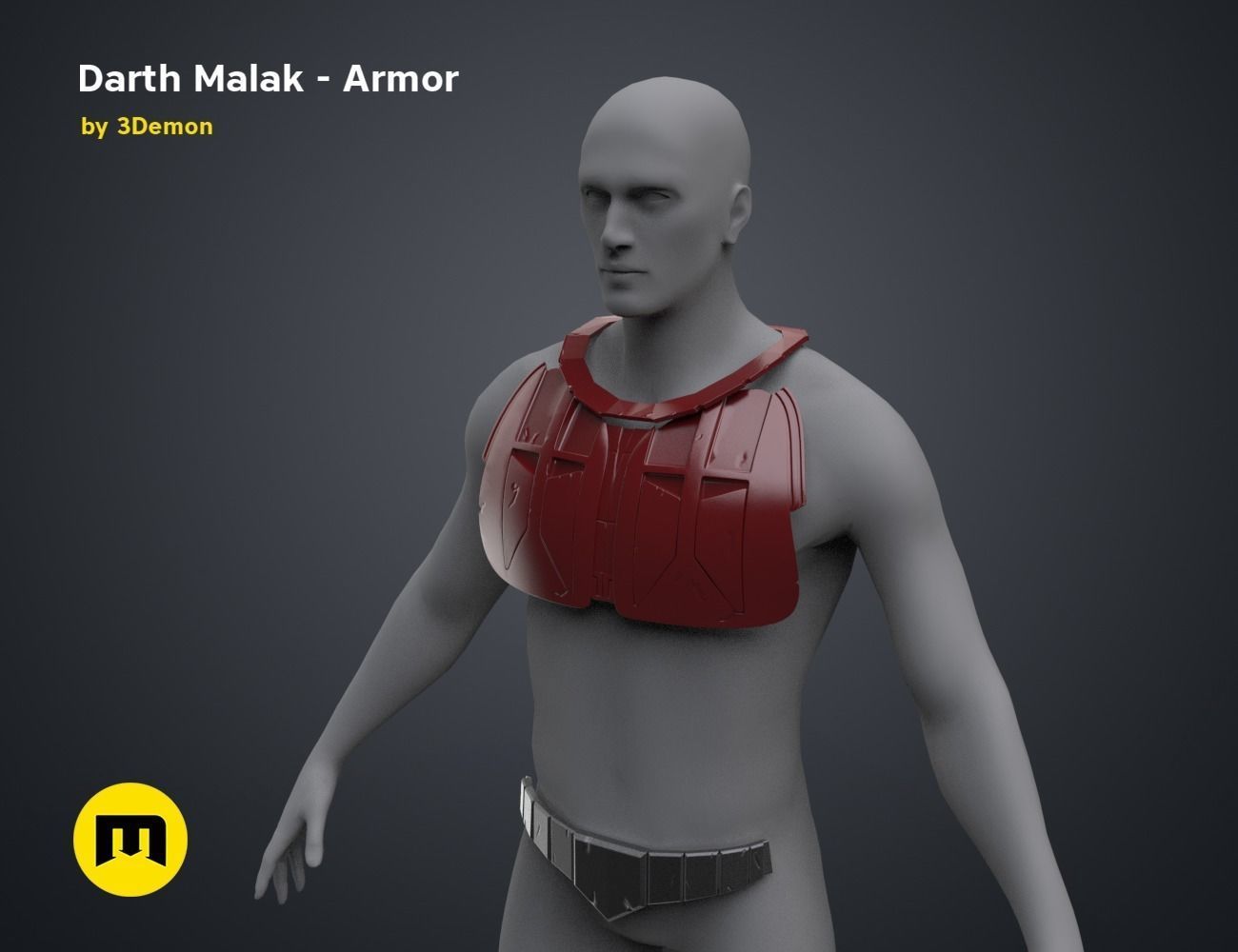 Darth Malak - Armor and Lightsaber Set 3D model 3D printable | CGTrader
