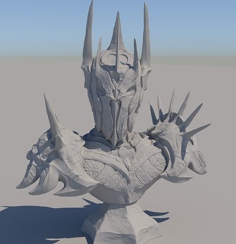 Sauron bust with spikes 3D model 3D printable | CGTrader
