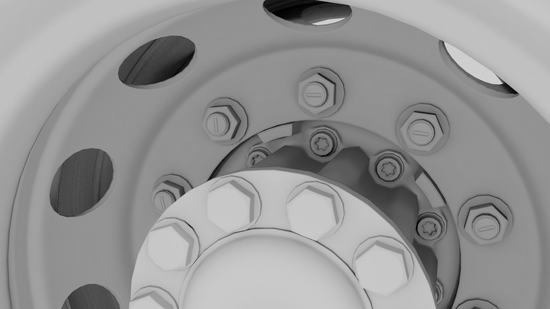 3D model Truck Wheel Game Ready Model VR / AR / lowpoly CGTrader