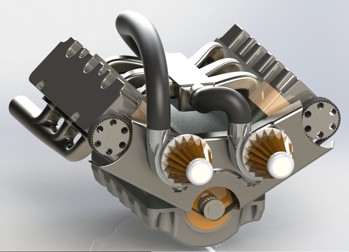 Engine V6 Twin Turbo 3D model 3D printable | CGTrader