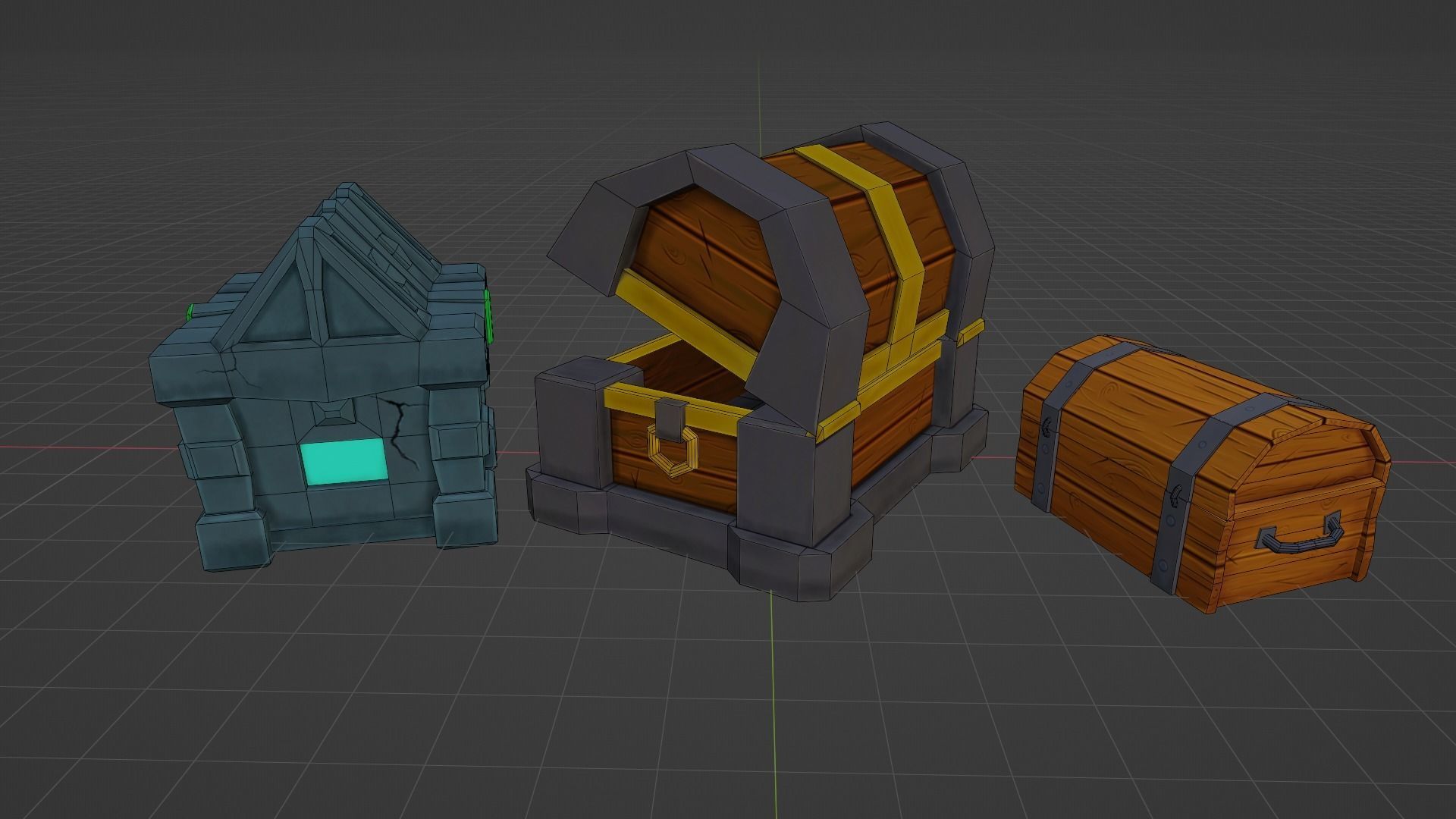 Cartoon Chests free VR / AR / low-poly 3D model animated rigged | CGTrader