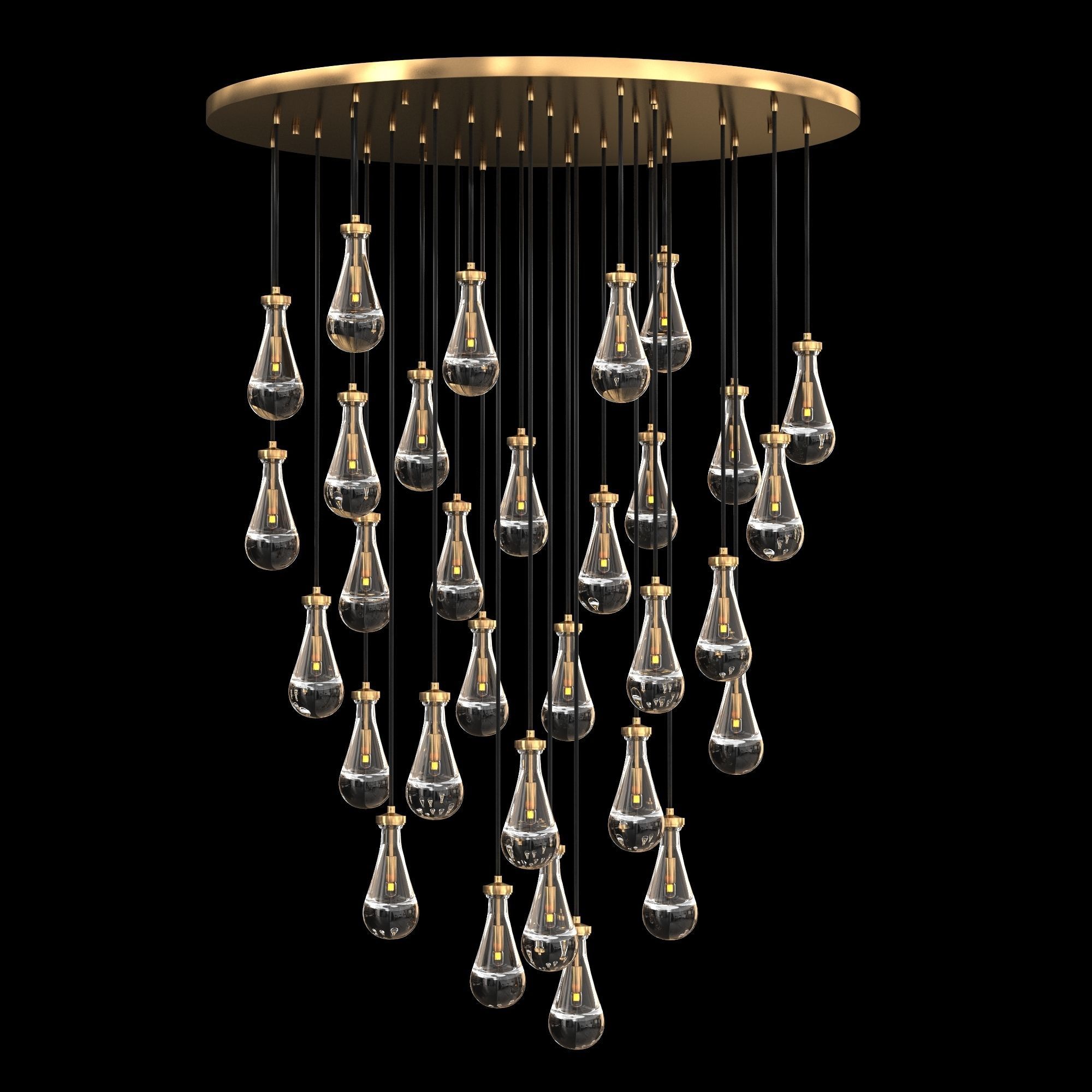 RAIN ROUND CHANDELIER 60 3D model CGTrader