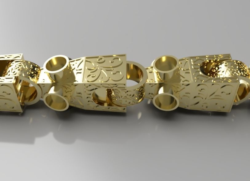 9ct gold lego link bracelet 3D model 3D printable CGTrader