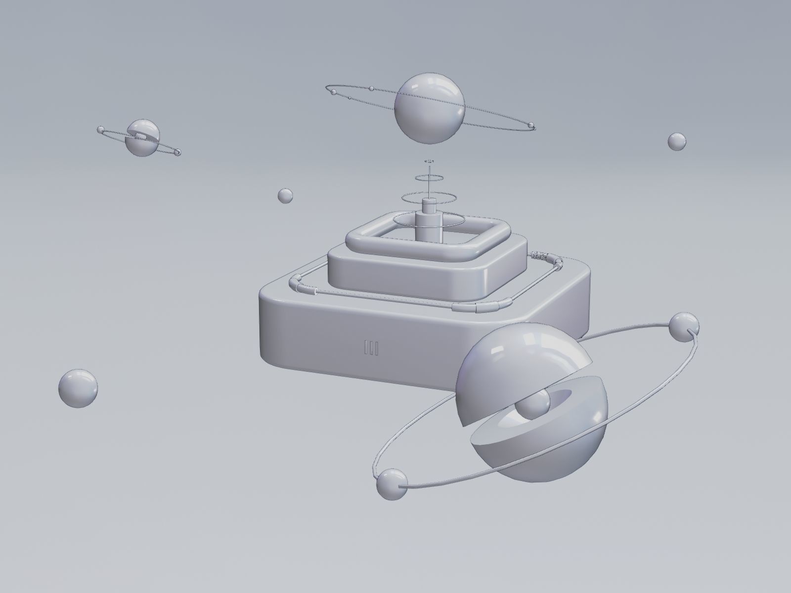 3D model Artificial intelligence UI concept design for Blender model VR ...