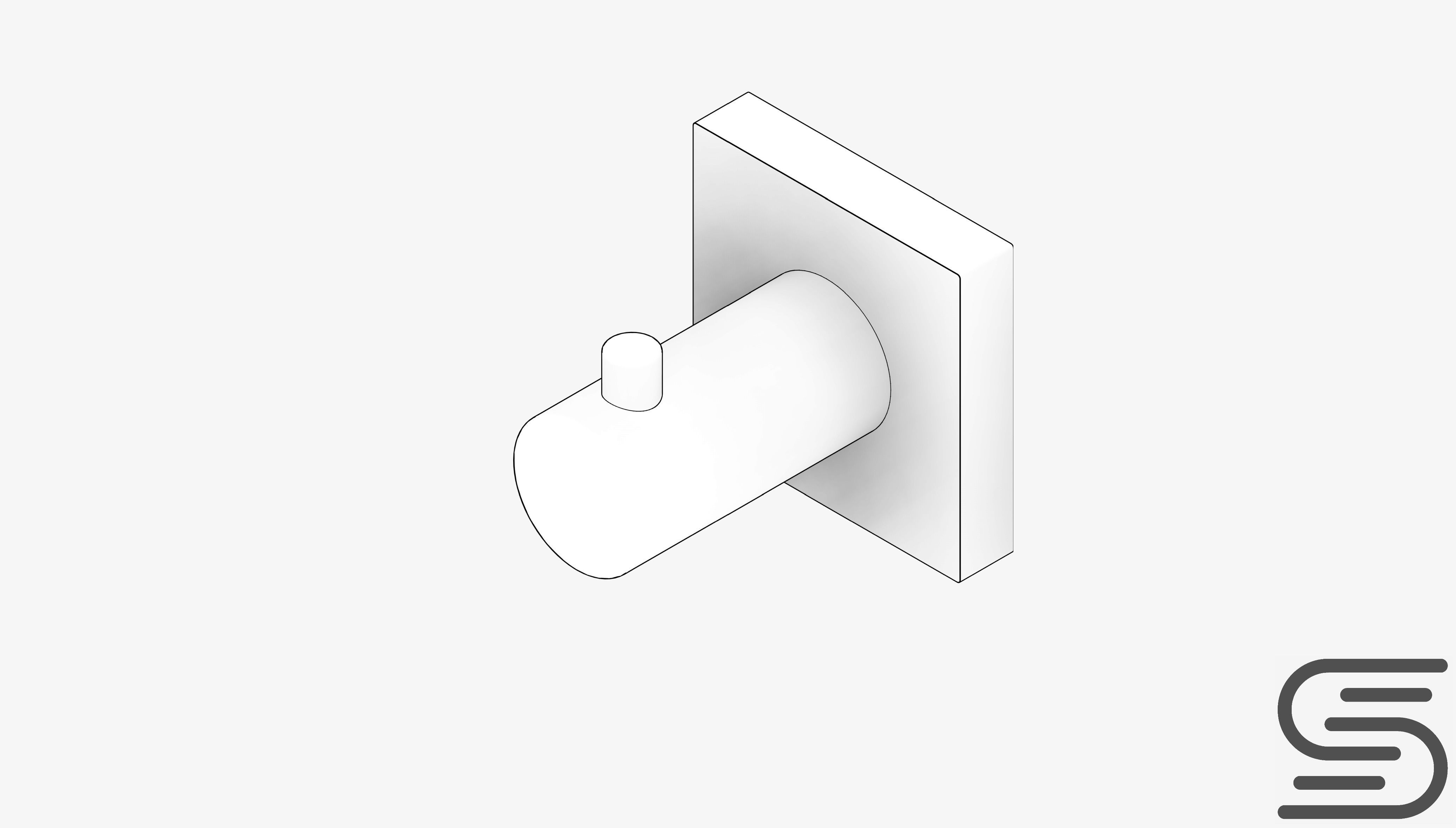 3D model Robe Hook Luxury Round Square Plate VR / AR / lowpoly CGTrader