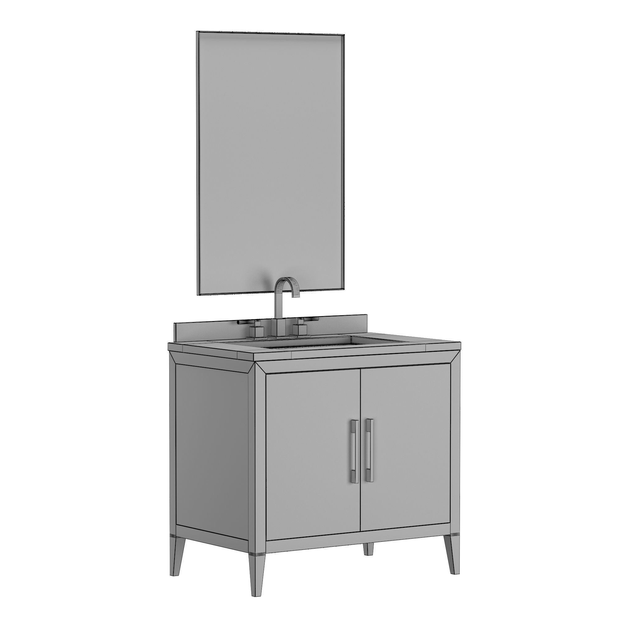 FRENCH CONTEMPORARY SINGLE VANITY 3D model CGTrader