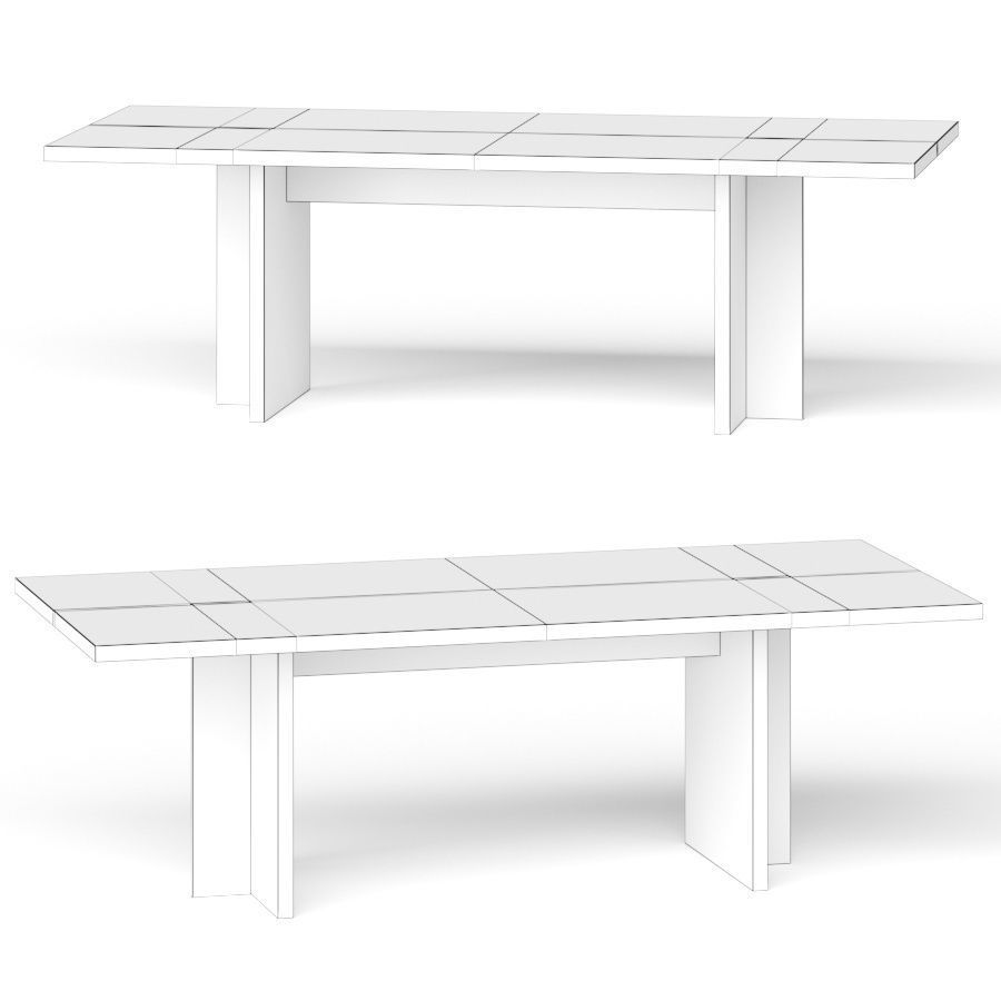 Crate and Barrel Paradox Natural Oak Dining Table 3D model CGTrader