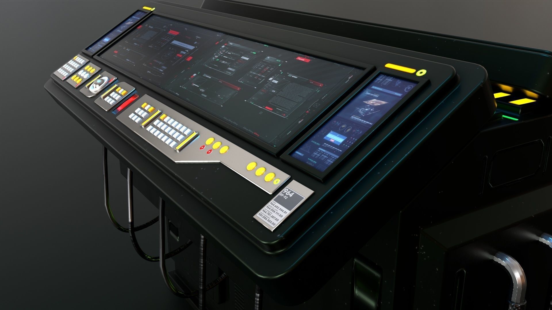 3D model Sci Fi Computer Terminal Command Bridge VR / AR / low-poly ...