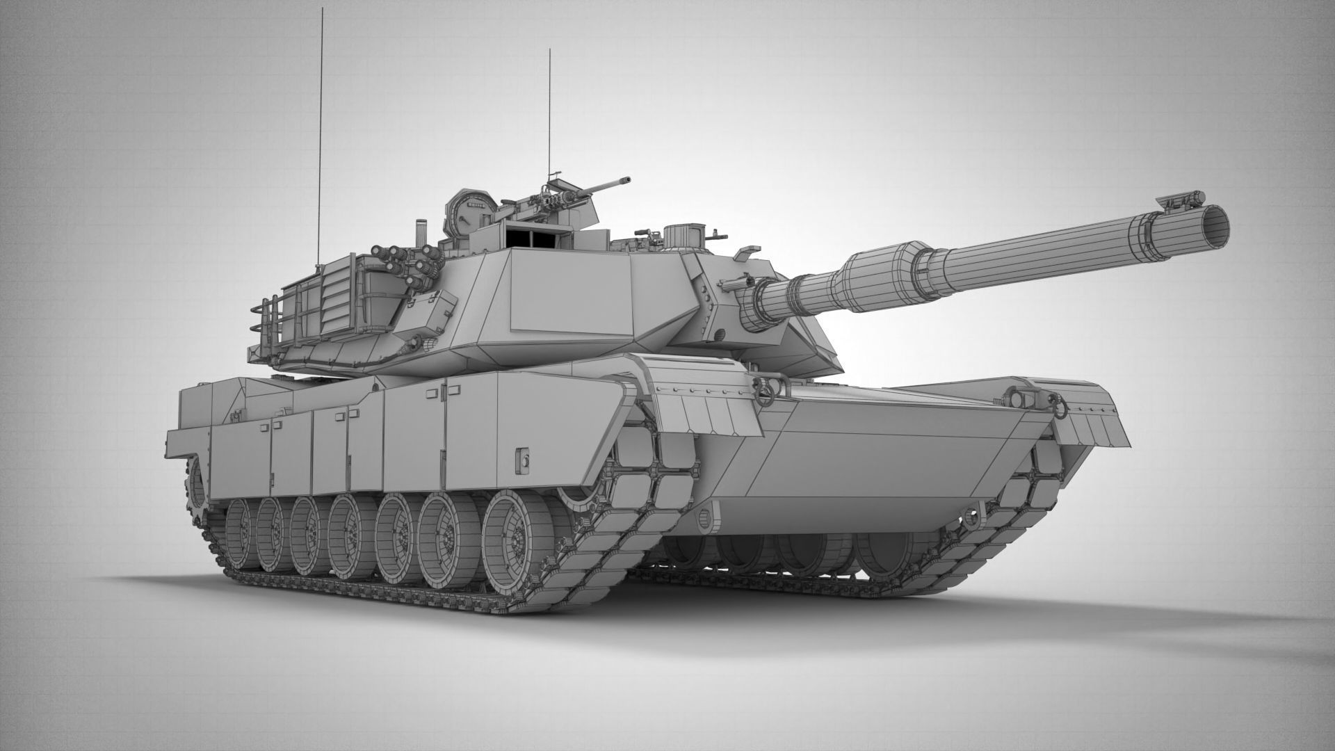 3D model M1A2 Abrams Main Battle Tank VR / AR / low-poly | CGTrader