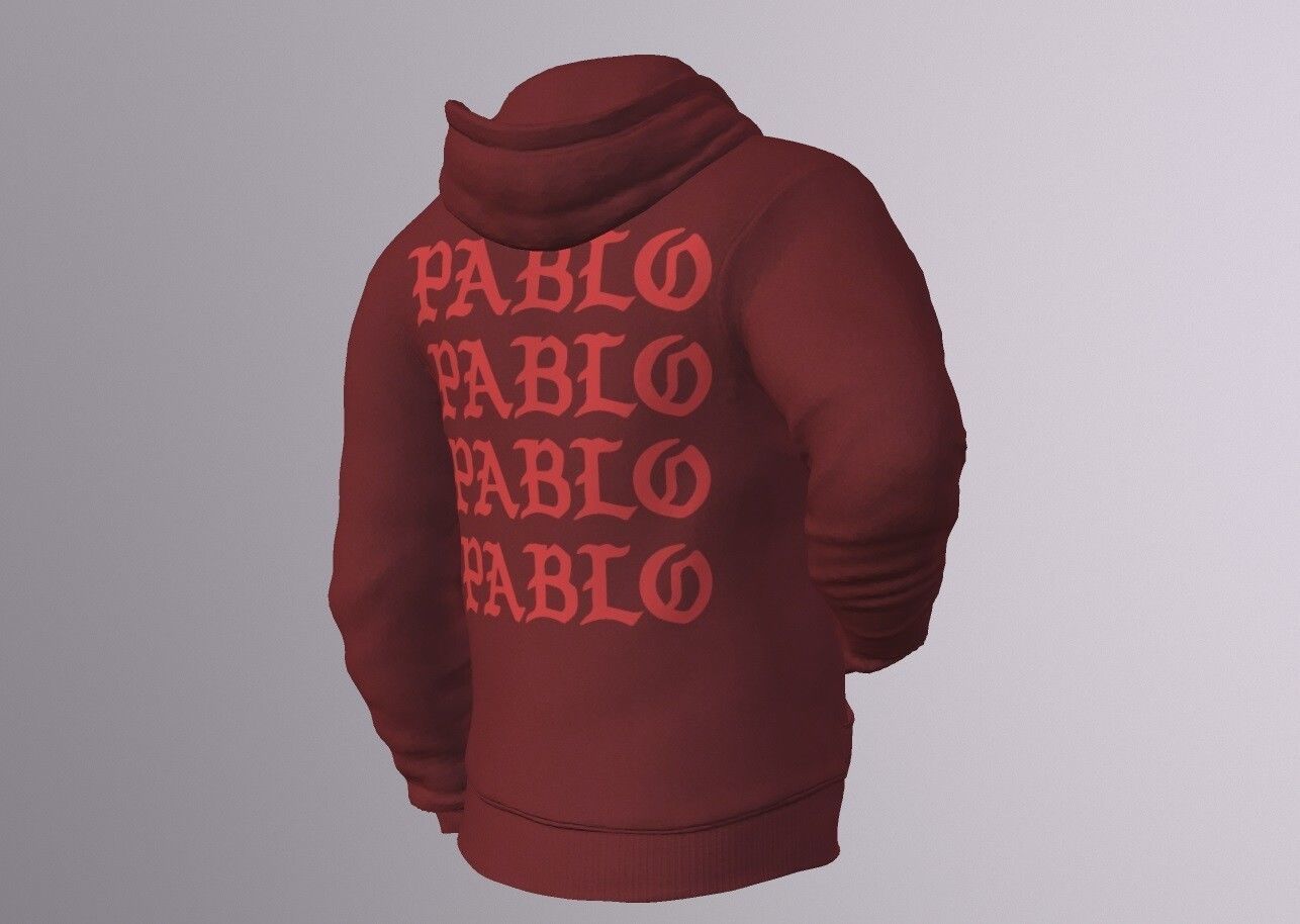 Kanye West I Feel Like Pablo Sweater 3D model KANYE WEST I FEEL LIKE PABLO HOODIE PBR VR / AR / low-poly