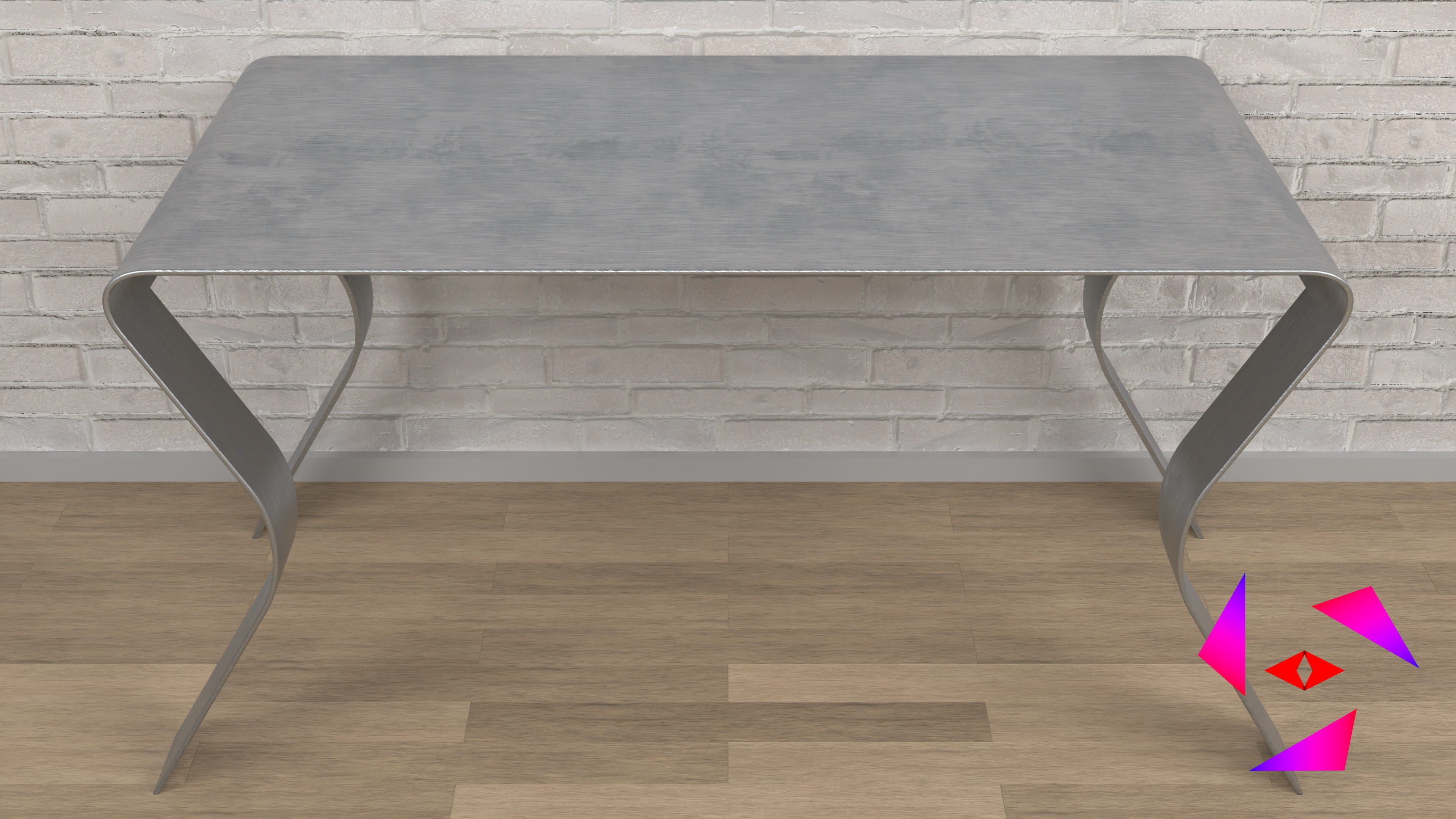 Metal table for the kitchen free 3D model | CGTrader