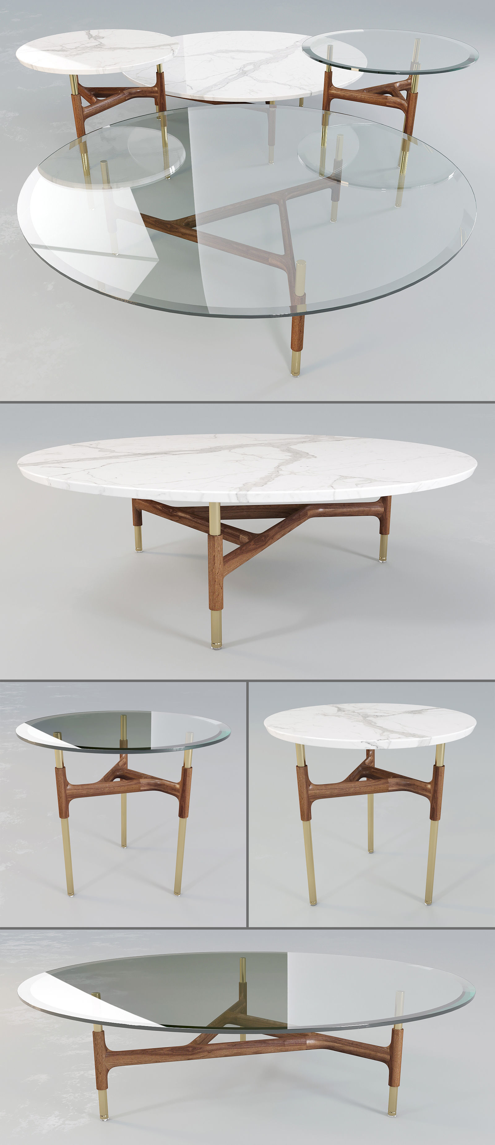 Porada Joint Coffee Tables 3D model CGTrader