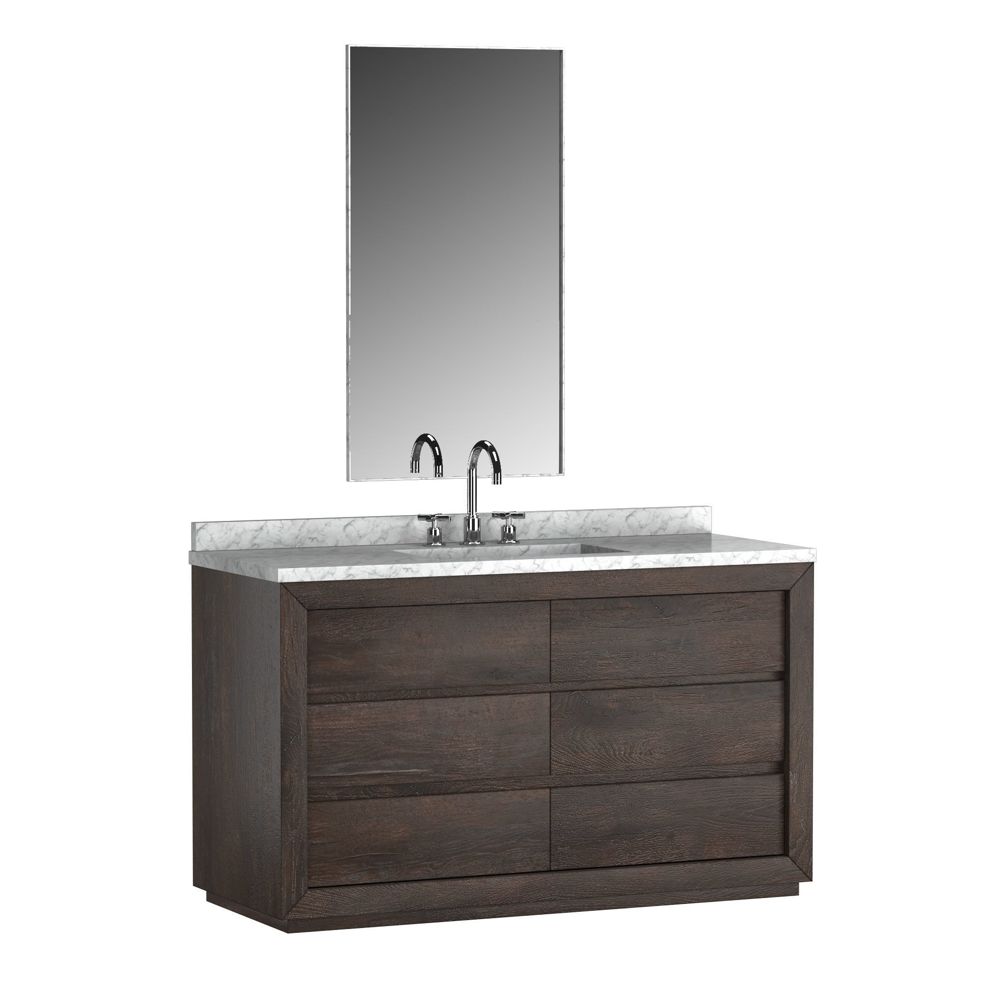 RECLAIMED OAK SINGLE EXTRA WIDE VANITY 3D model CGTrader