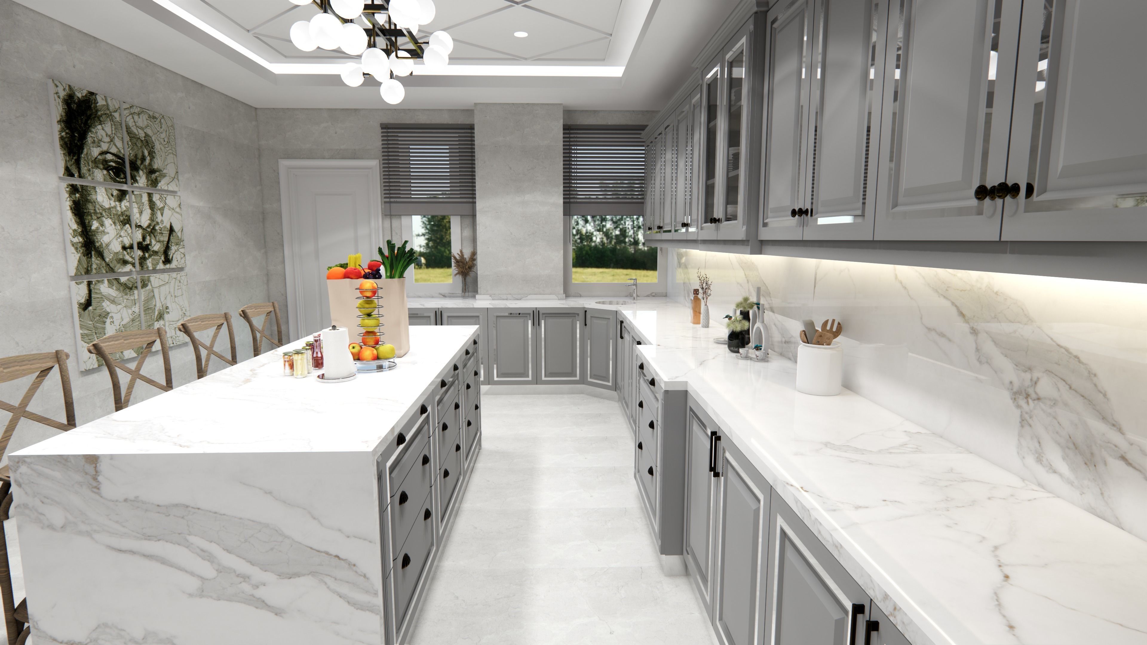 COUNTRY MODERN KITCHEN DESIGN SKETCHUP 2020 3D model CGTrader