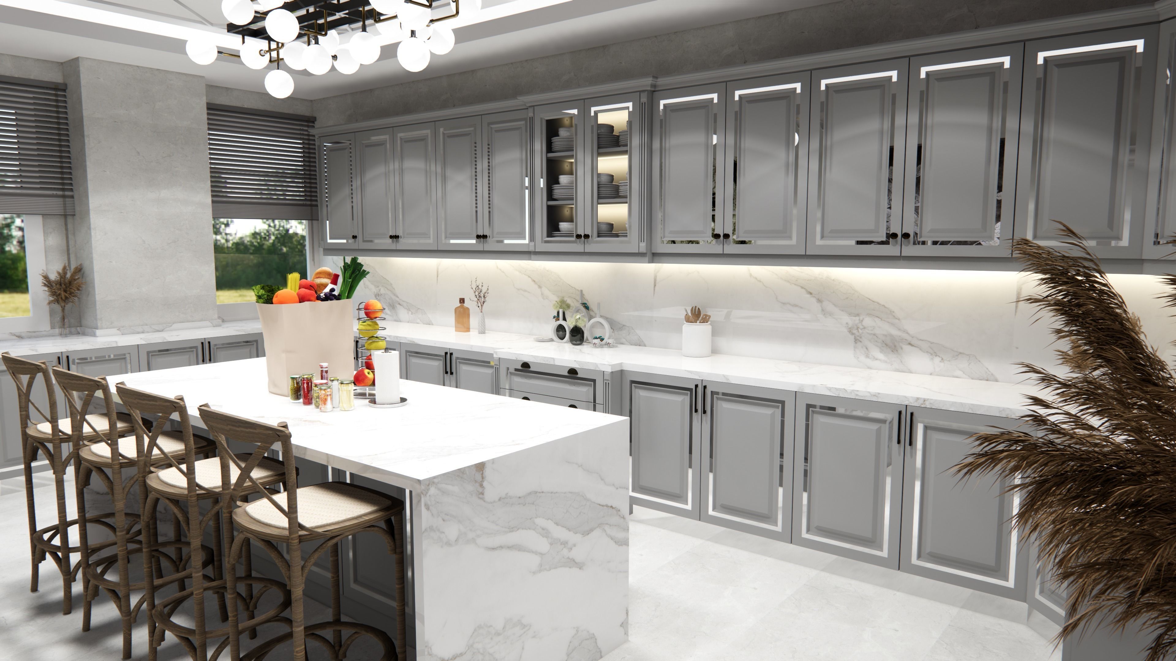 COUNTRY MODERN KITCHEN DESIGN SKETCHUP 2020 3D model CGTrader