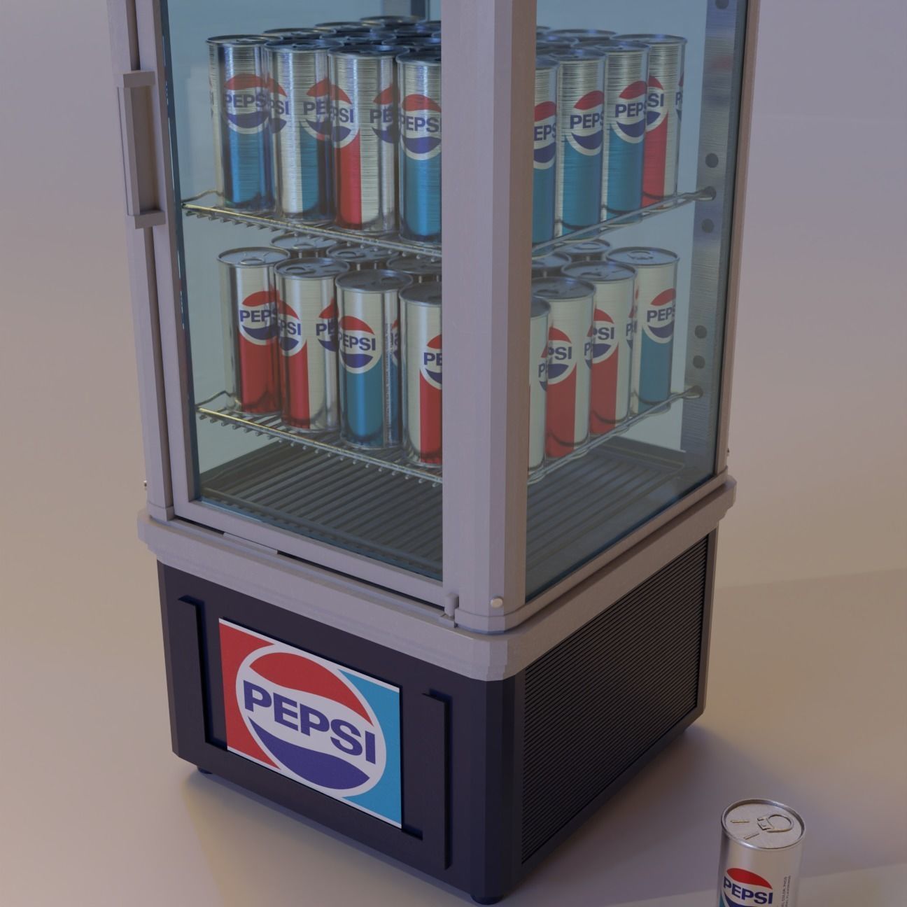 3D model VINTAGE PEPSI SHOWCASE COMMERCIAL REFRIGERATOR VR / AR / low