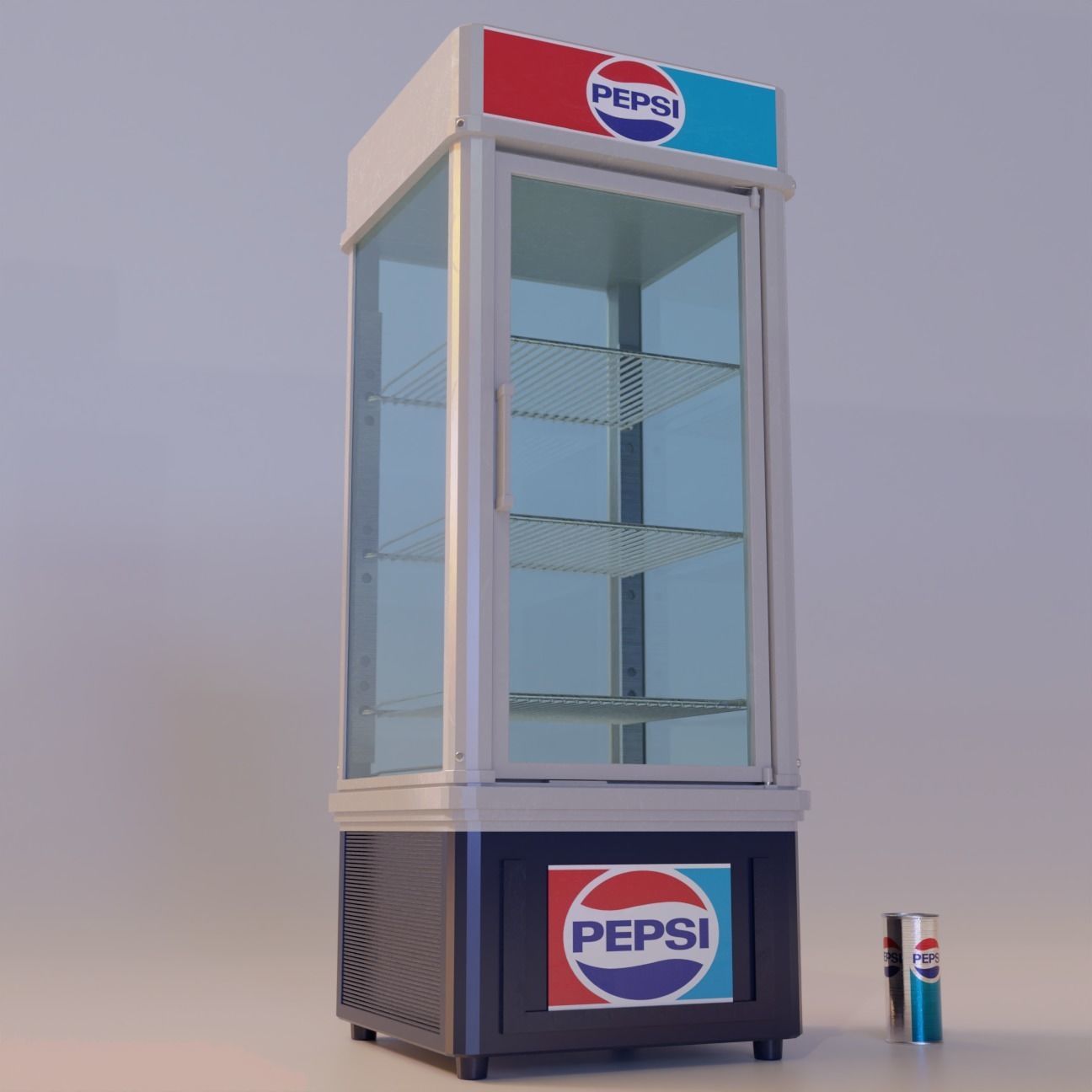 3D model VINTAGE PEPSI SHOWCASE COMMERCIAL REFRIGERATOR VR / AR / low