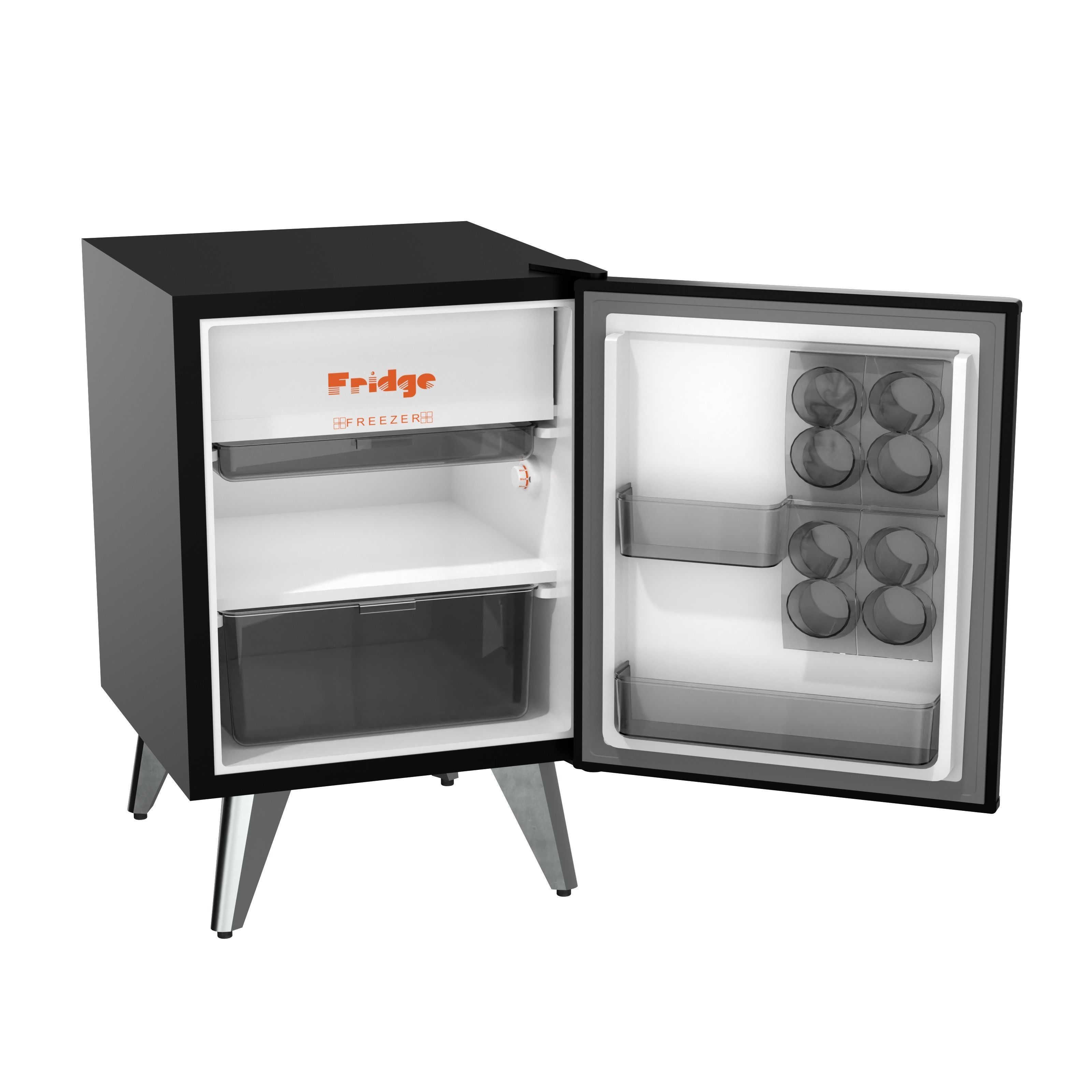 3D model Mini Fridge Black VR / AR / lowpoly CGTrader