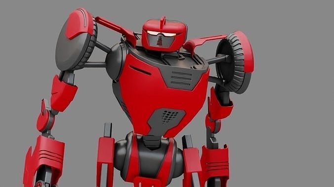 Combat Android rigged- animated character 3D model animated rigged ...