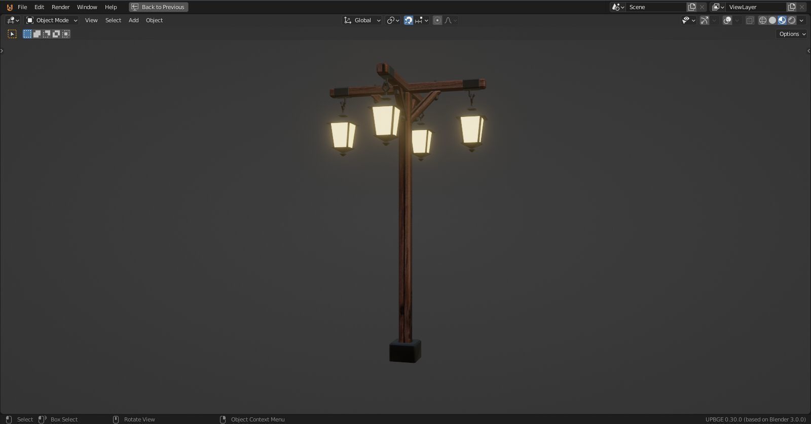 Basic Lamp Post - 4 Sided - 3D model | CGTrader