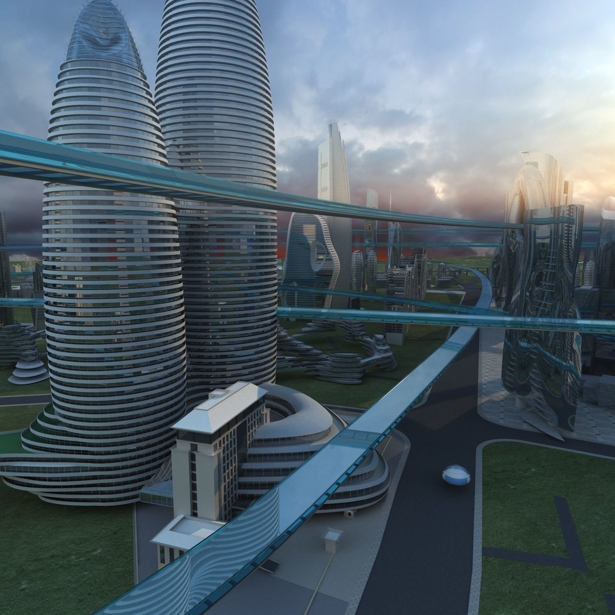 Future city 2 3D model | CGTrader
