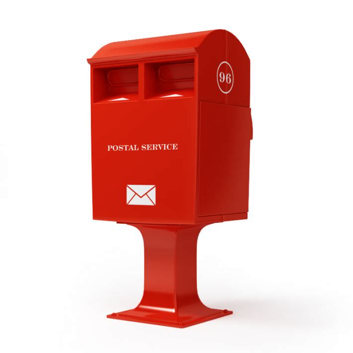3D Red Post Box CGTrader