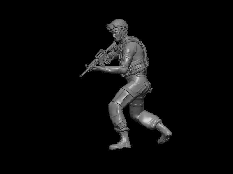 MODERN AMERICAN SOLDIER IN EXPLORER POSE 3D model 3D printable | CGTrader