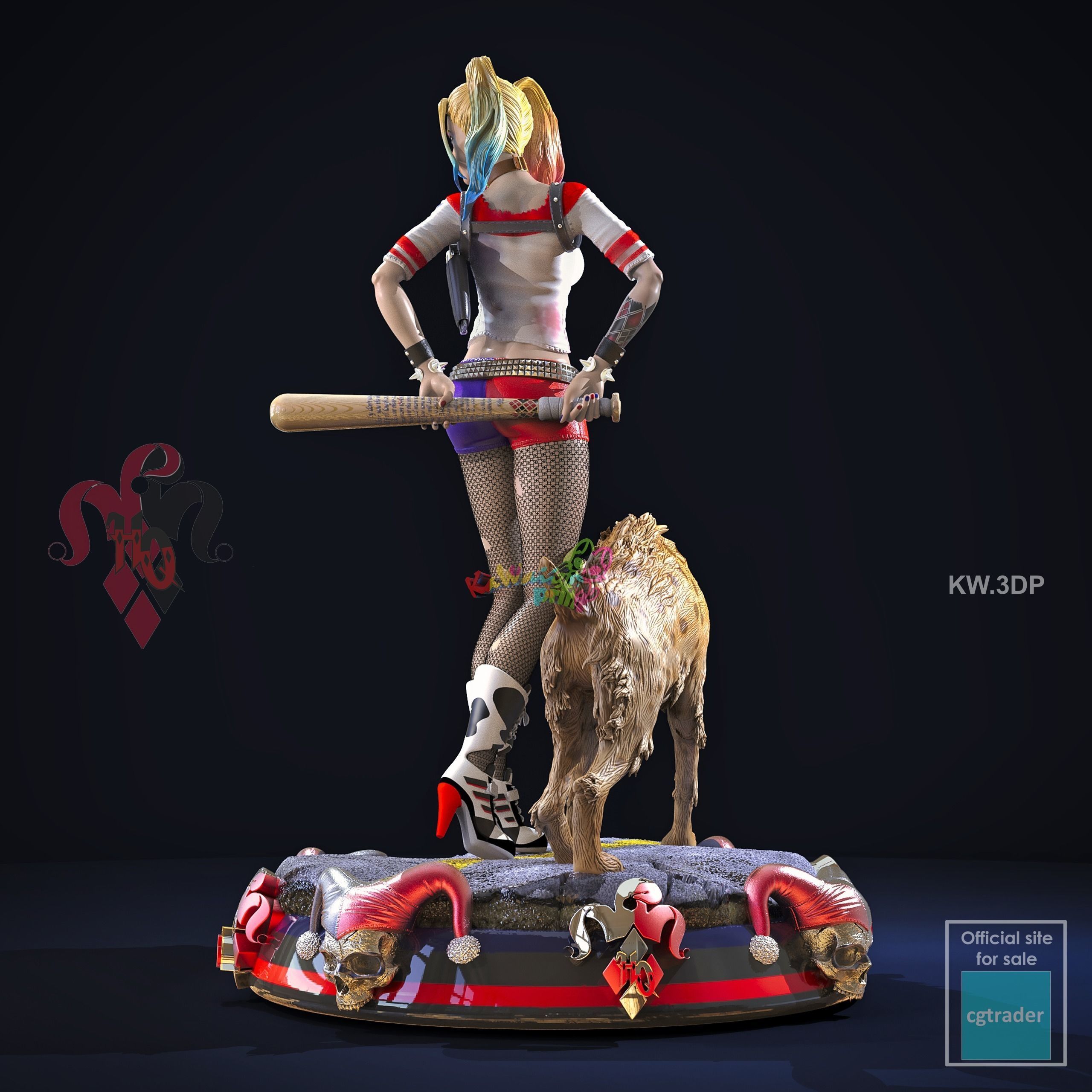 Harley Quinn 3D model 3D printable CGTrader