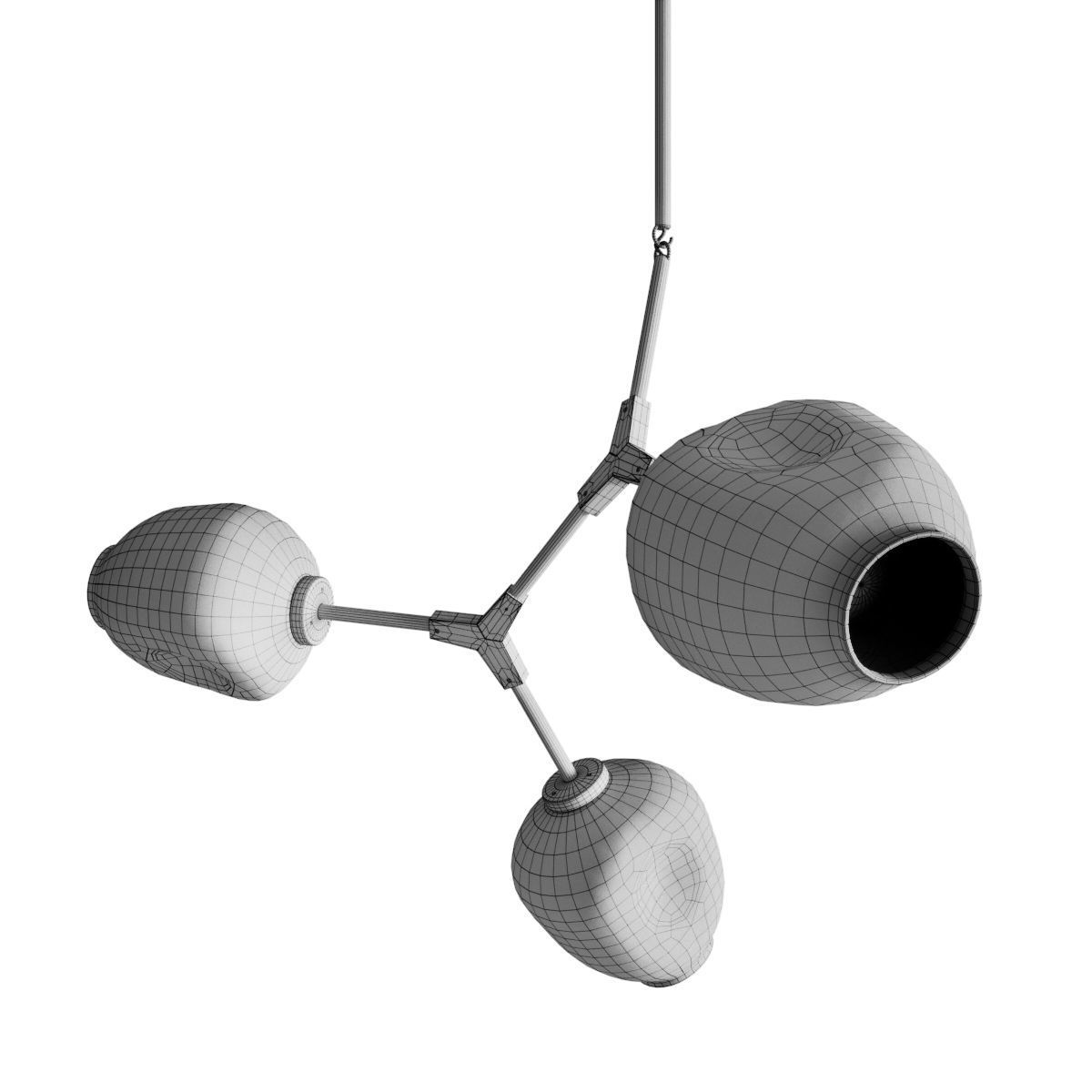 Branching bubble chandelier chandelier 03 gold 3D model CGTrader