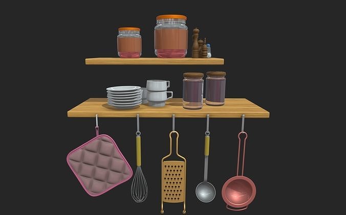 kitchen shelf 3D model | CGTrader