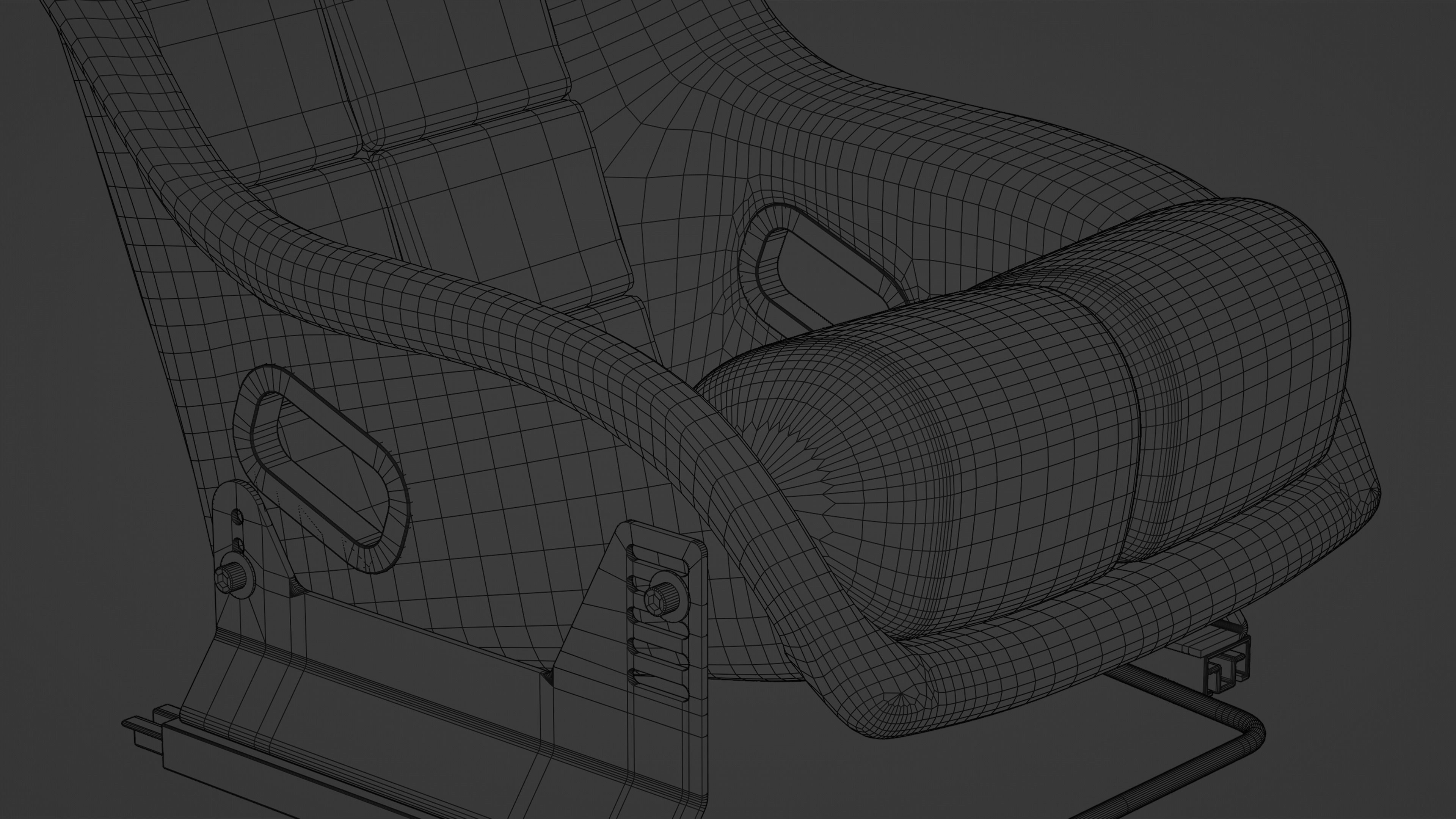 Racing Seat Bucket with Seat Brackets and Seat Sliders 3D model CGTrader