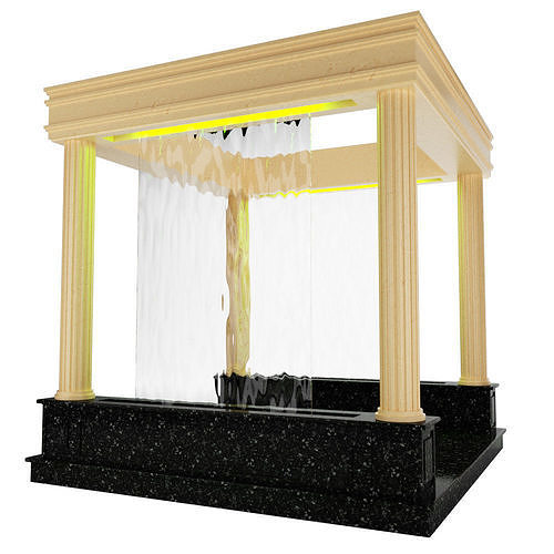 Gazebo with Waterfall 3D model CGTrader