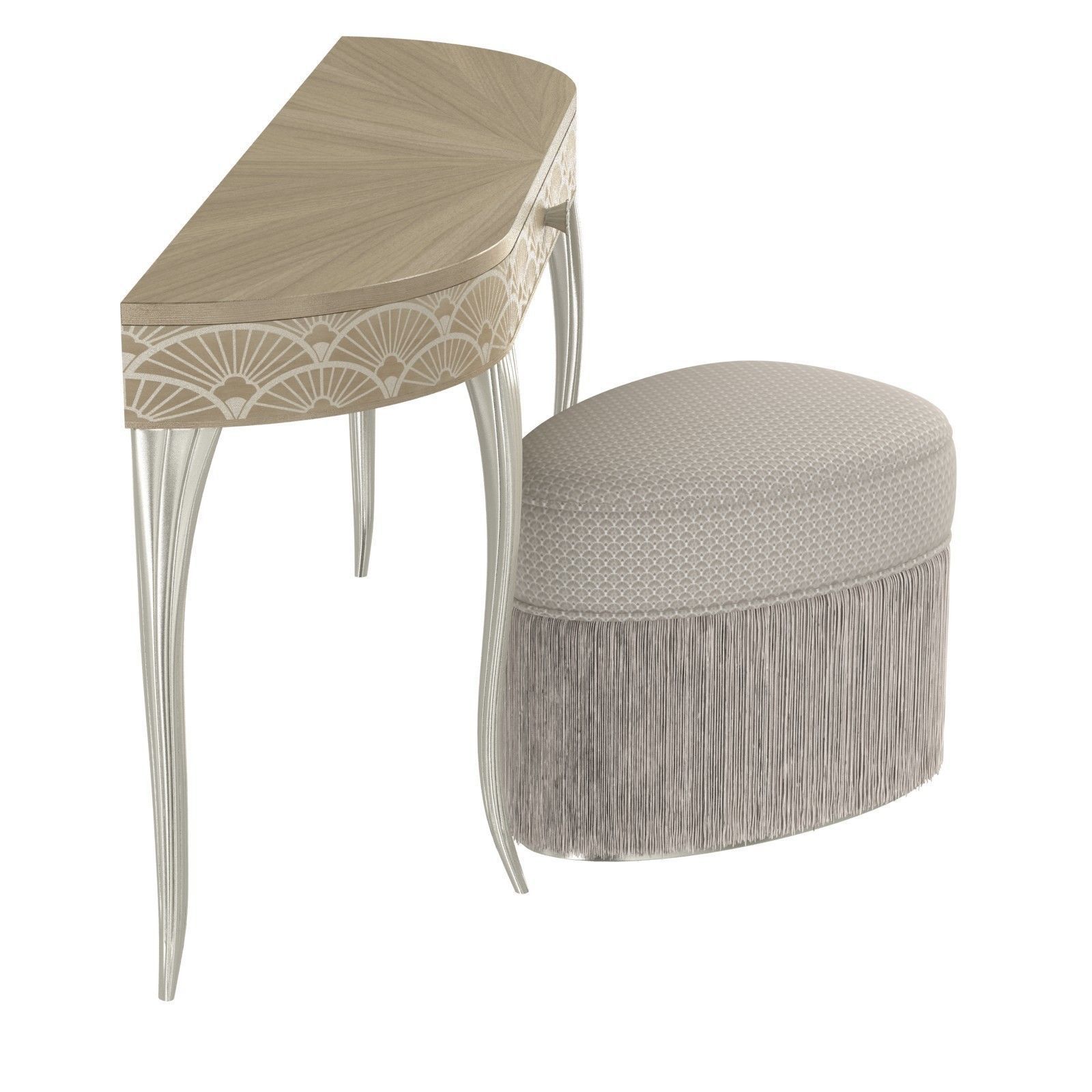 Caracole Lilian Console table and ottoman 3D model CGTrader