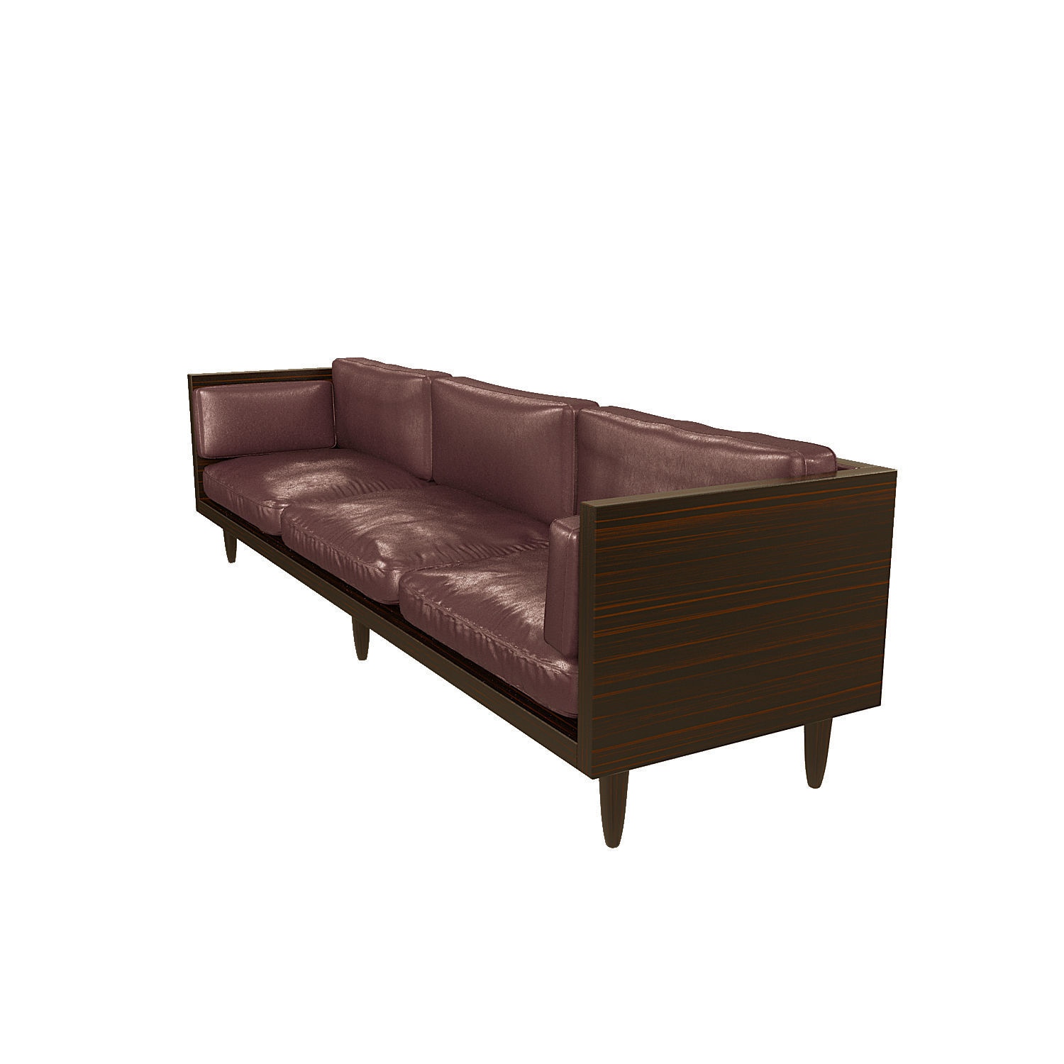 Leather Exposed Wood Frame Sofa Collection 3D model CGTrader