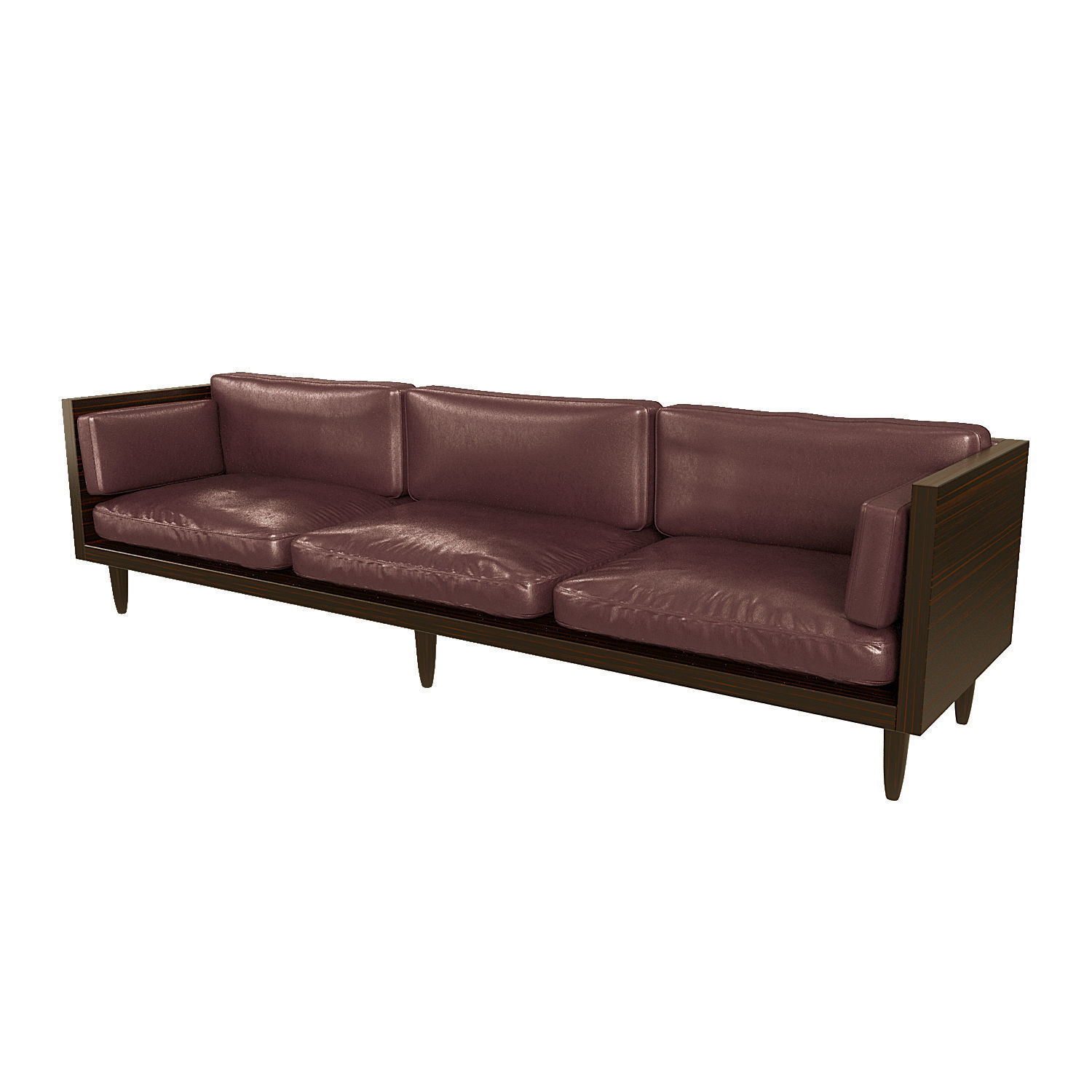Leather Exposed Wood Frame Sofa Collection 3D model CGTrader