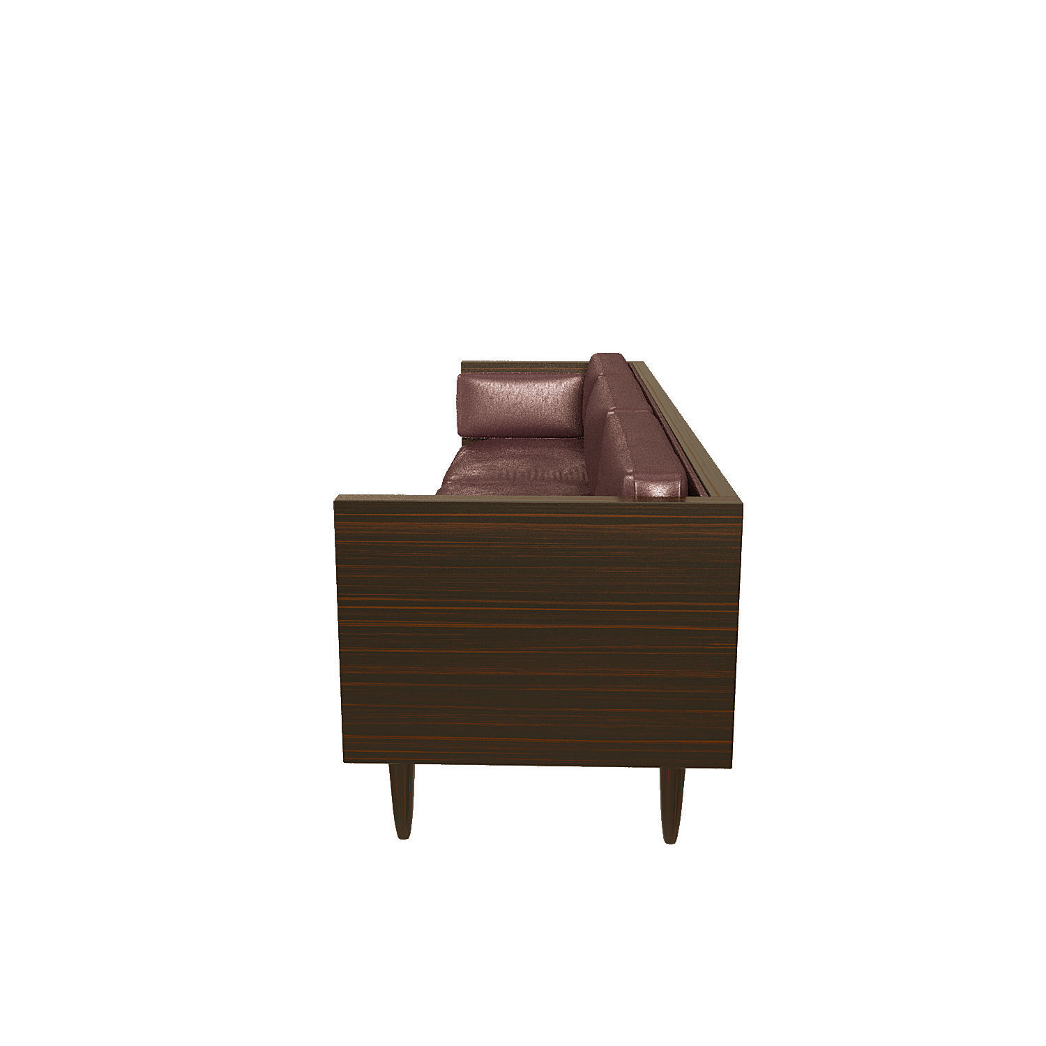Leather Exposed Wood Frame Sofa Collection 3D model CGTrader