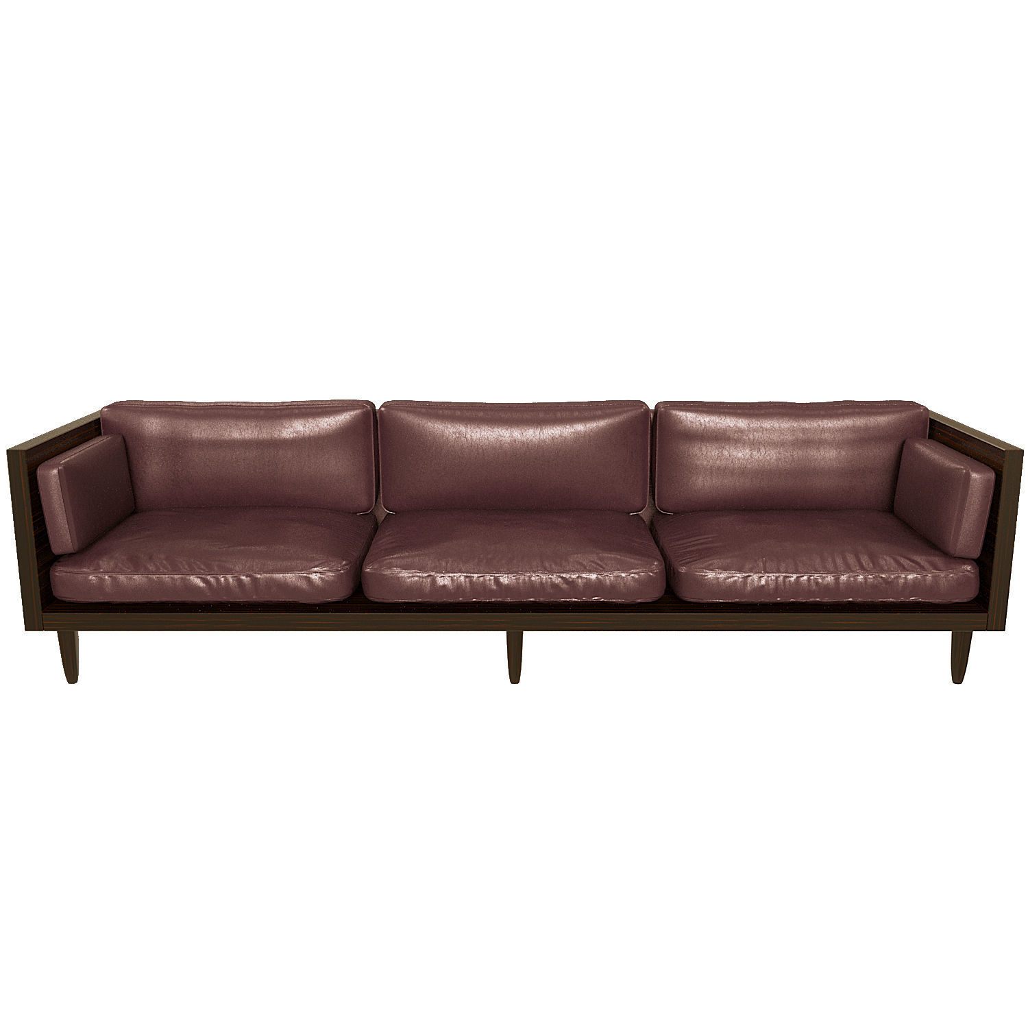 Leather Exposed Wood Frame Sofa Collection 3D model CGTrader