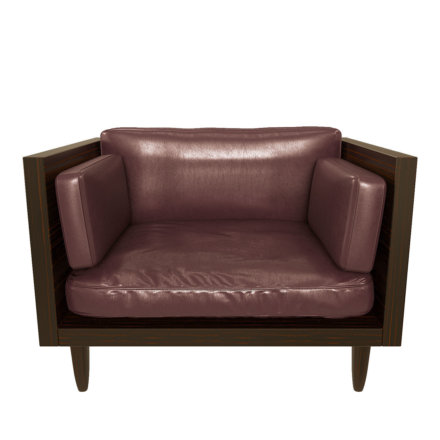 Leather Exposed Wood Frame Sofa Collection 3D model CGTrader