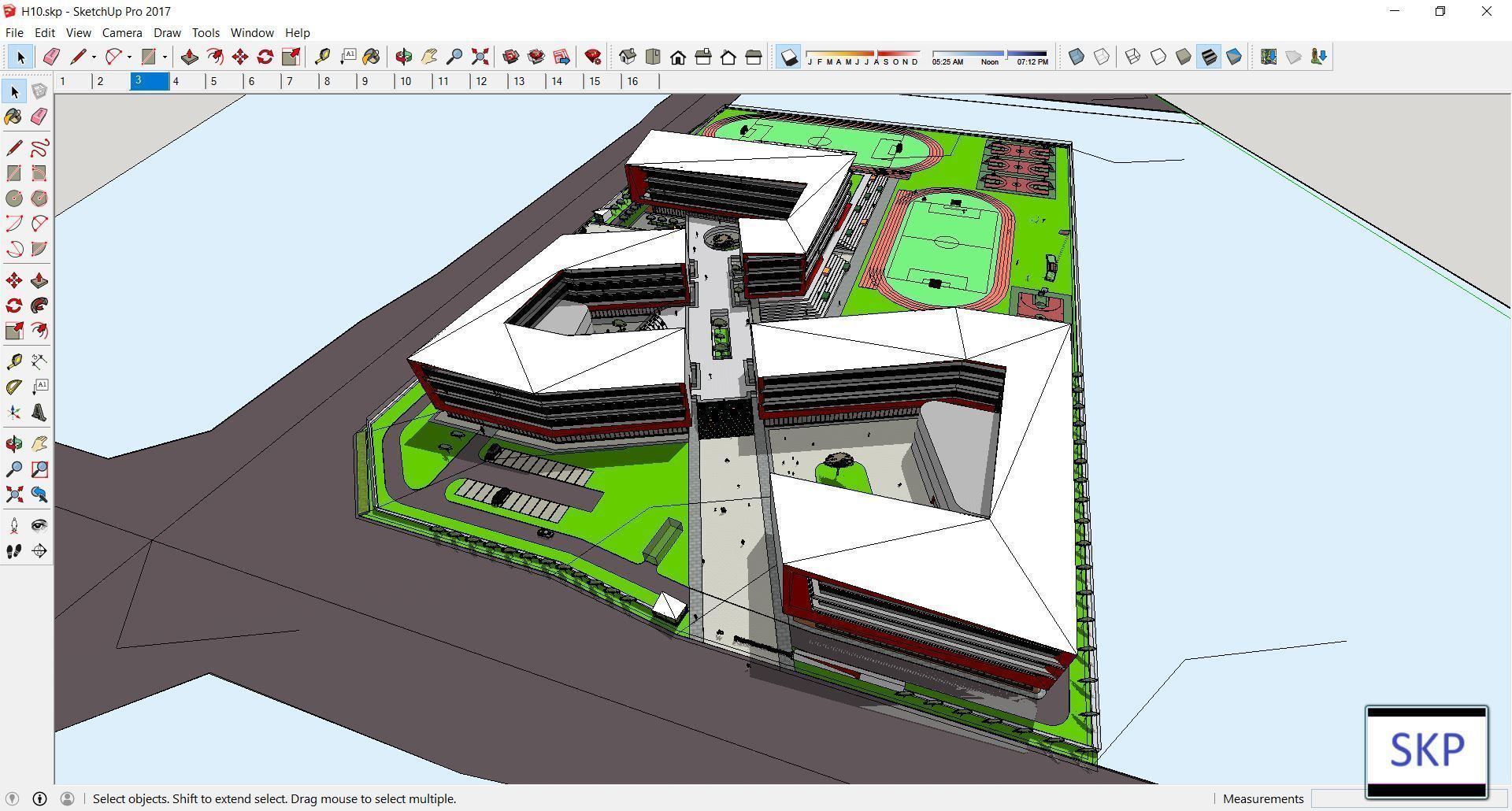 Sketchup School and University H10 3D model CGTrader