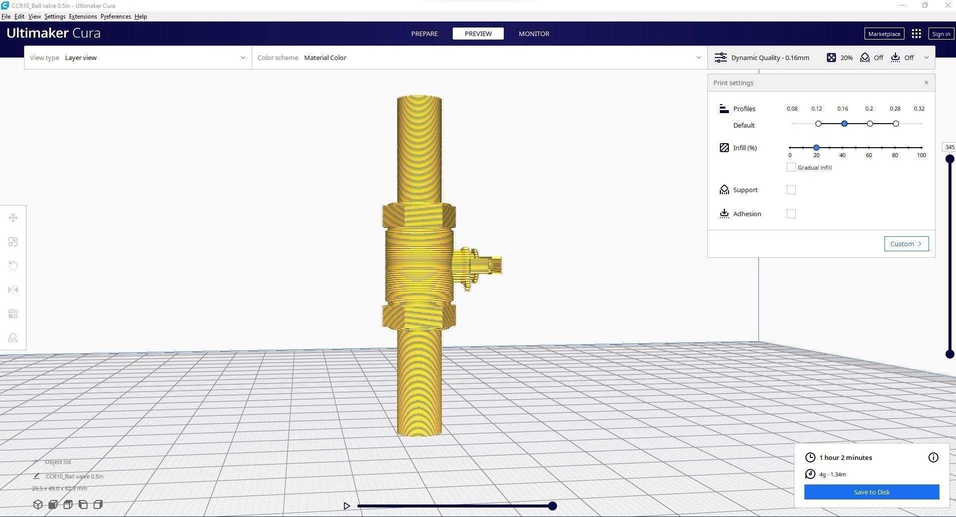 ball valve 1 2 in 3D model 3D printable | CGTrader