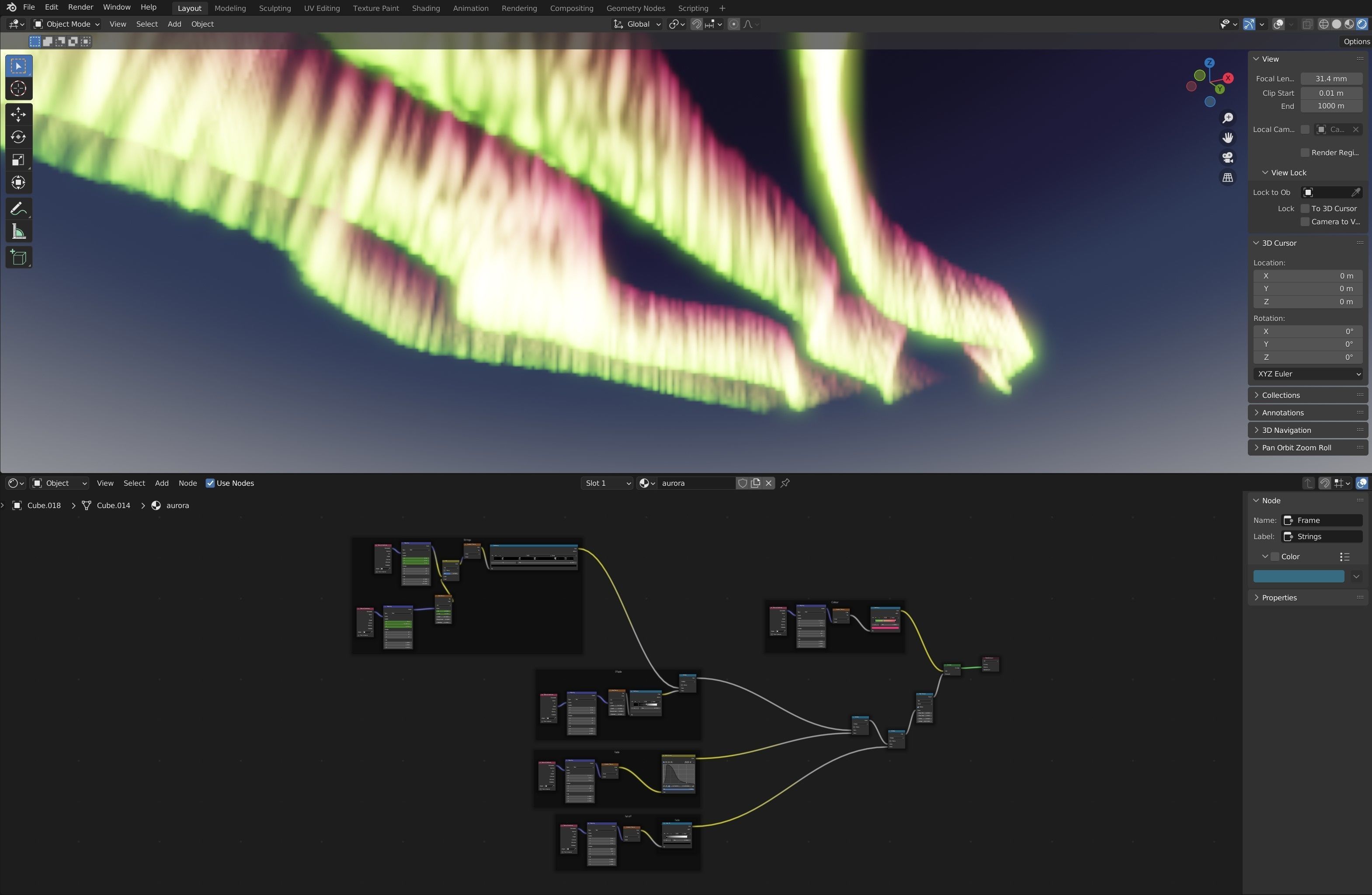 Aurora Borealis shader free 3D model | CGTrader