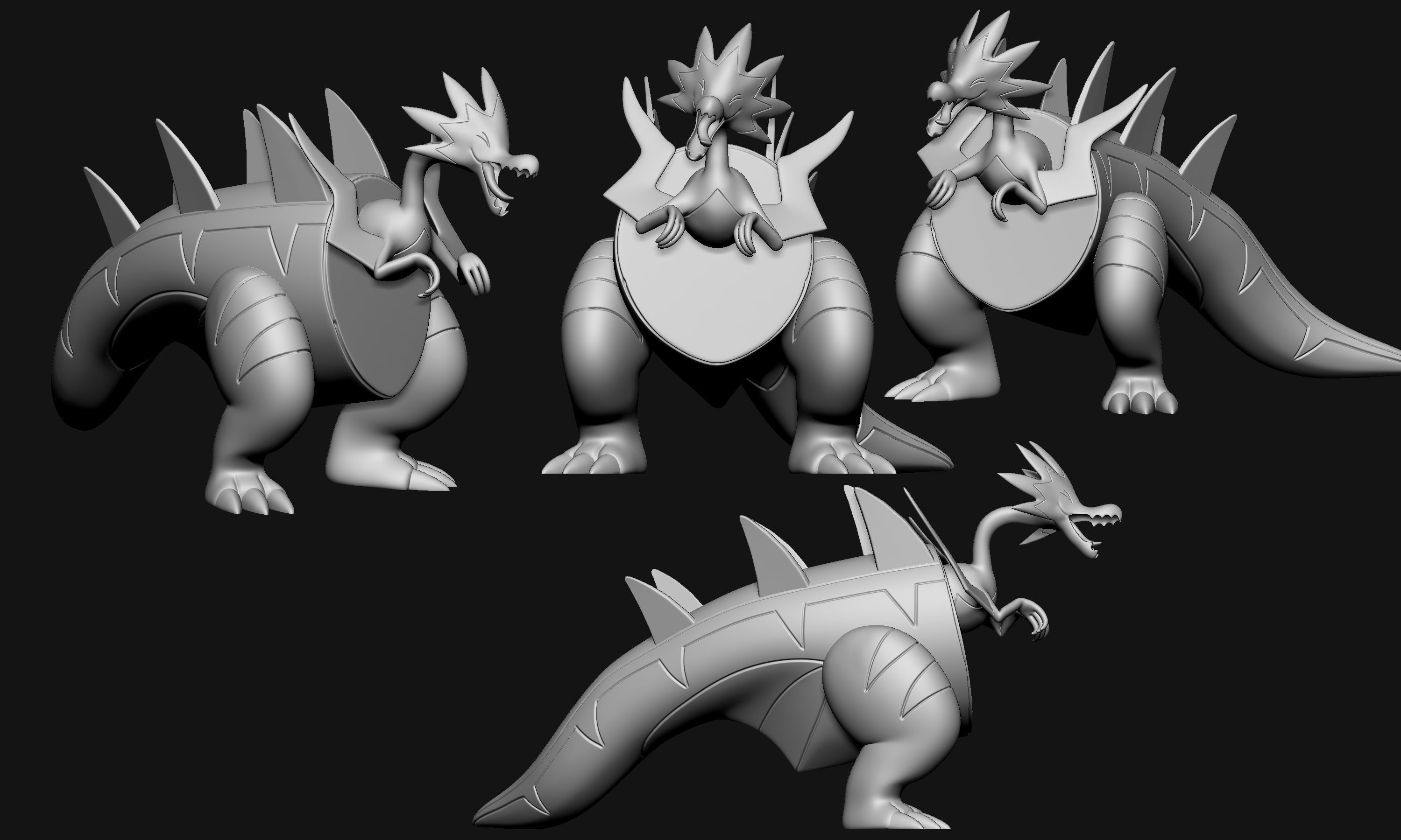 Pokemon Dracozolt Dracovish Arctovish and Arctozolt 3D model 3D