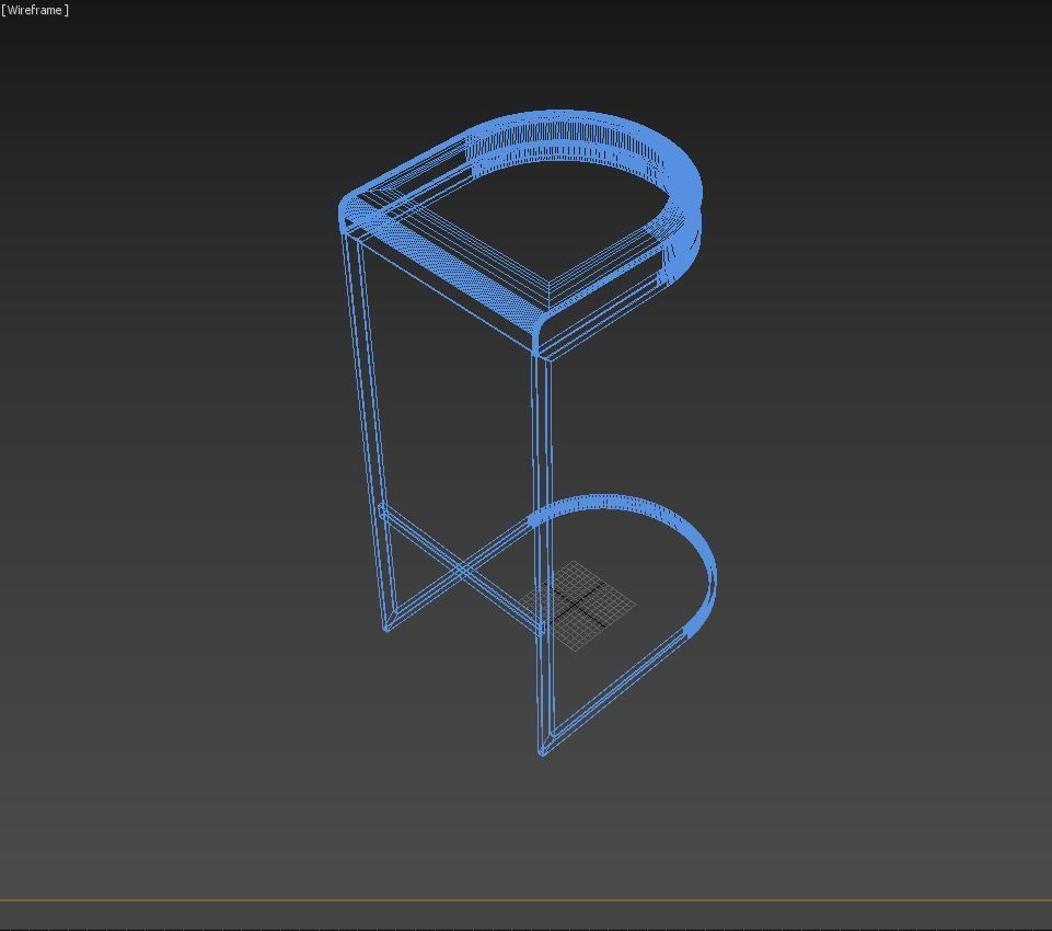 Blush Pink Velvet and Brass Bar Stool free 3D model CGTrader