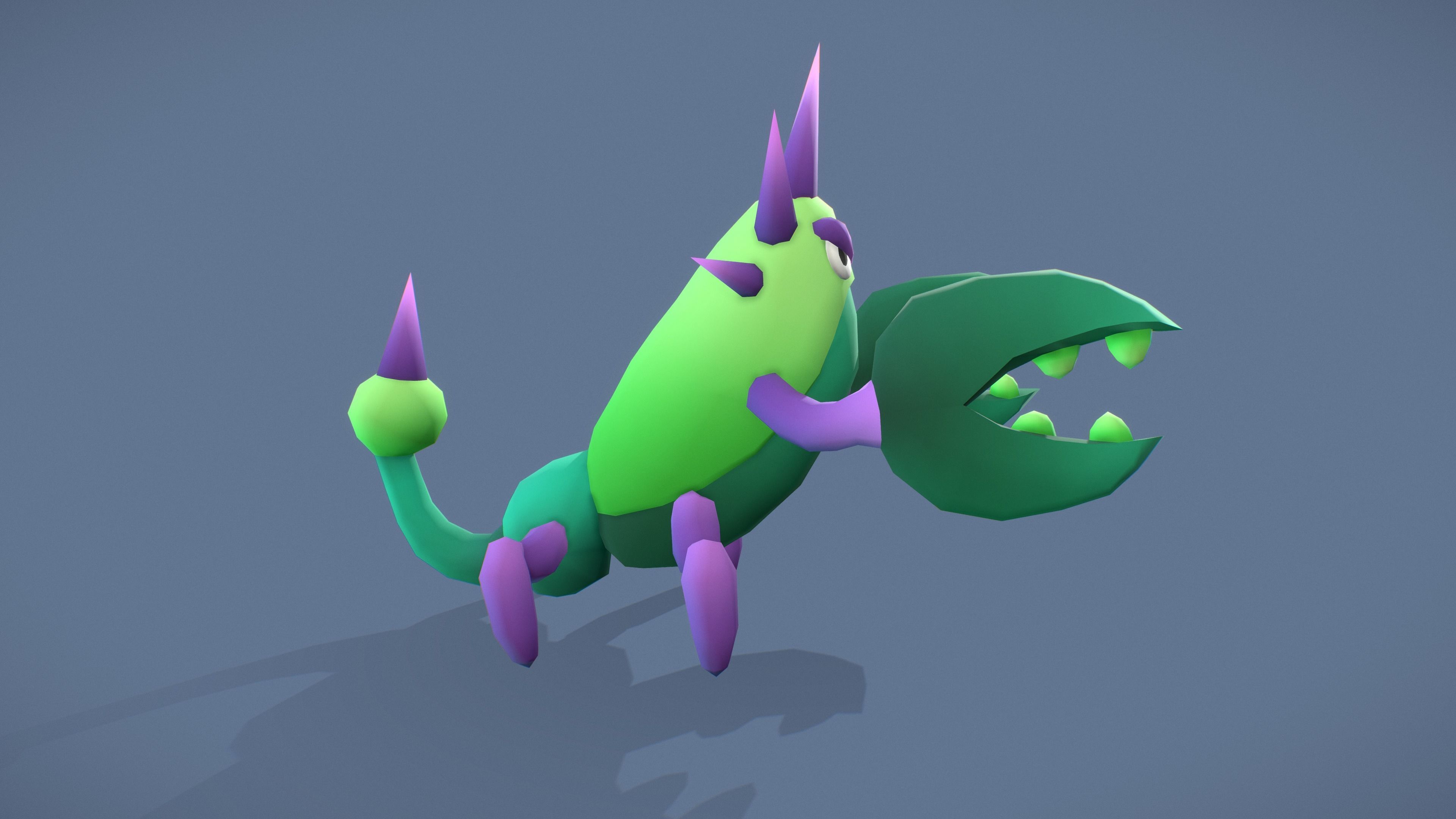 3D model Cartoon Characters - Big Crab Warrior VR / AR / low-poly ...