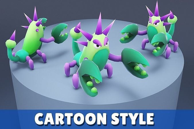 3D model Cartoon Characters - Big Crab Warrior VR / AR / low-poly ...